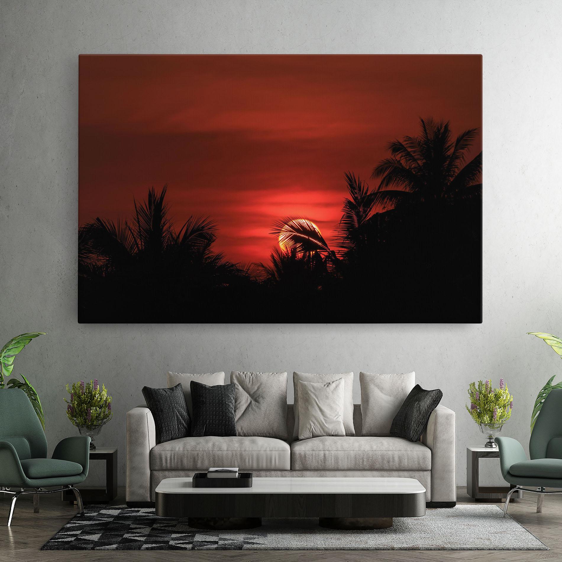 Leinwandbild Coconuts Tree Sunset mockup 7
