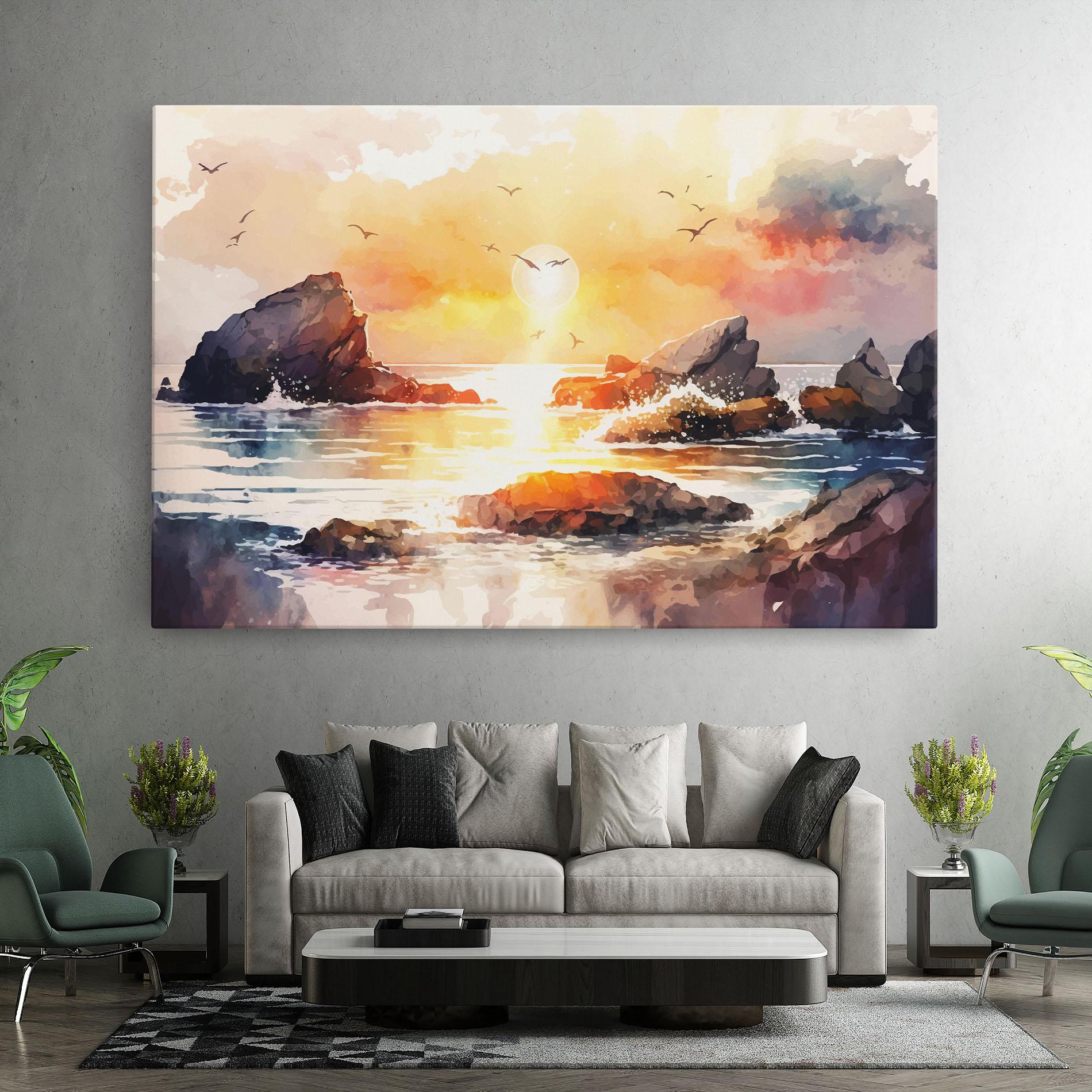 Leinwandbild Pretty Pastel Sunset mockup 7