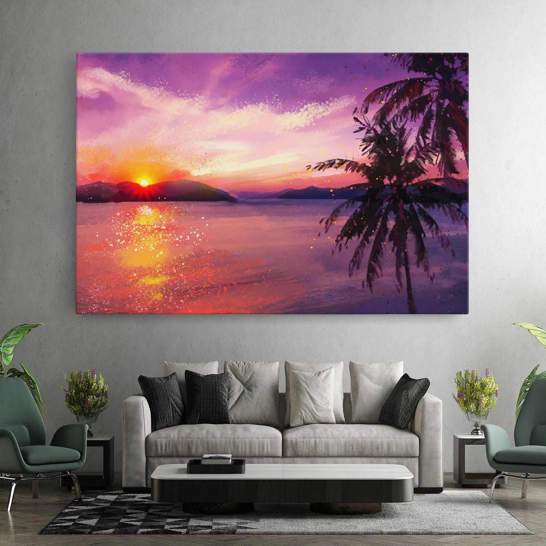 Leinwandbild Purple Sunrise Art mockup 7