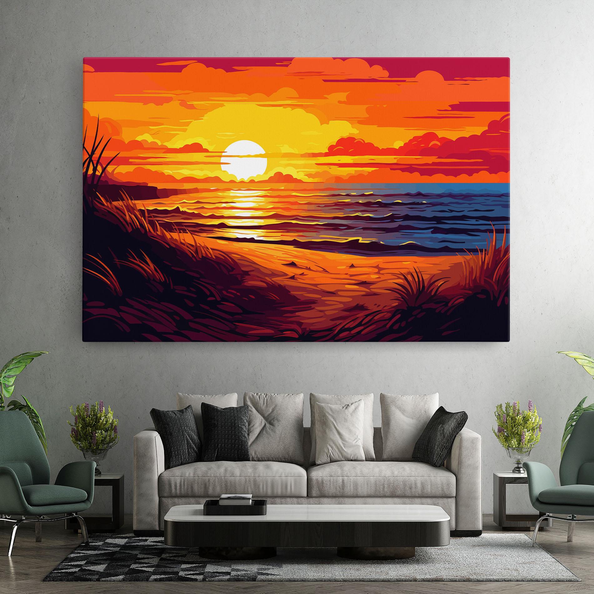 Leinwandbild Strong Orange Sunset mockup 7