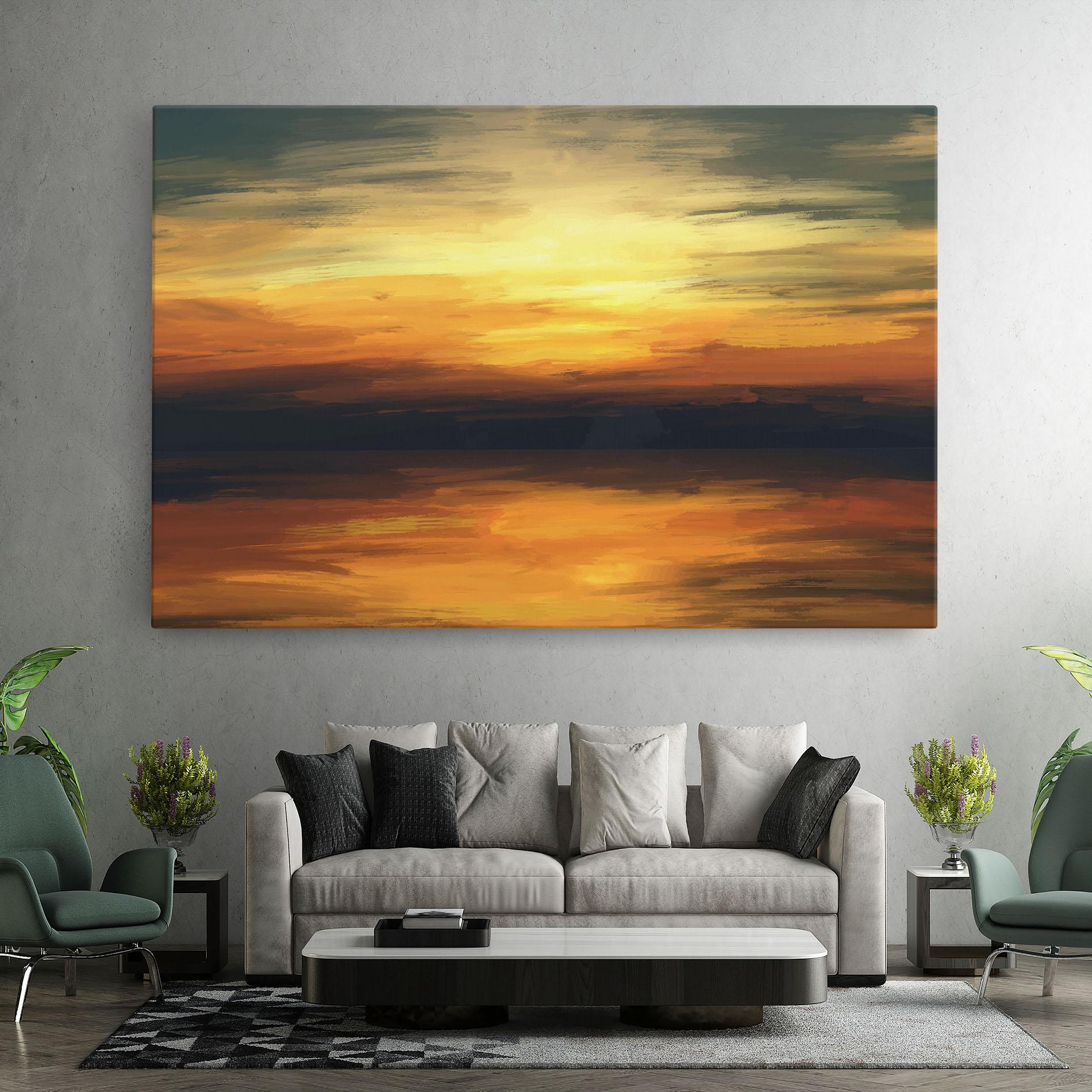 Leinwandbild Sunset Oil Paint mockup 7