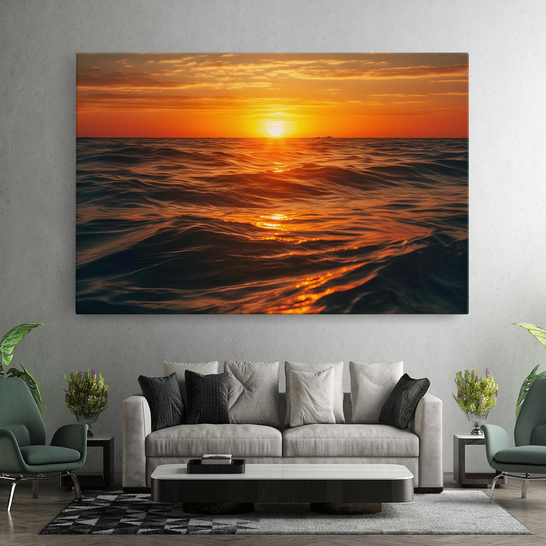 Leinwandbild Waves During Sunset mockup 7