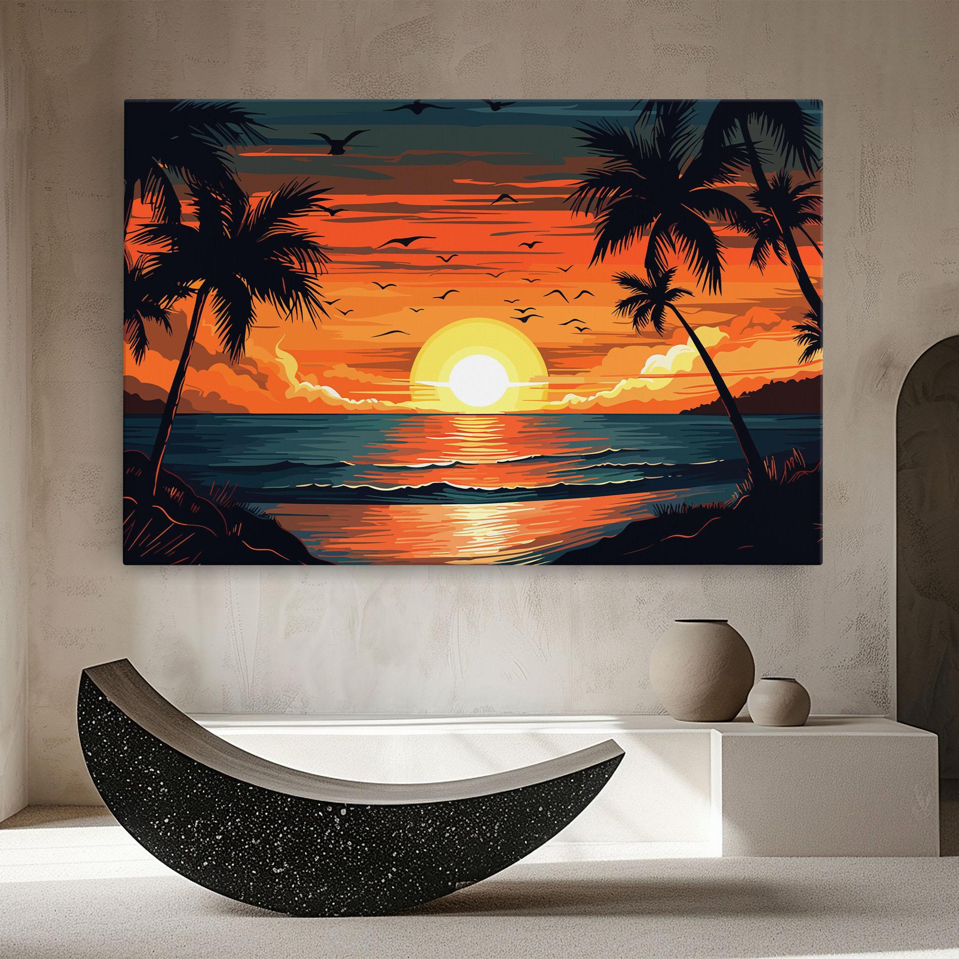 Leinwandbild Amazing Sunset View mockup 8