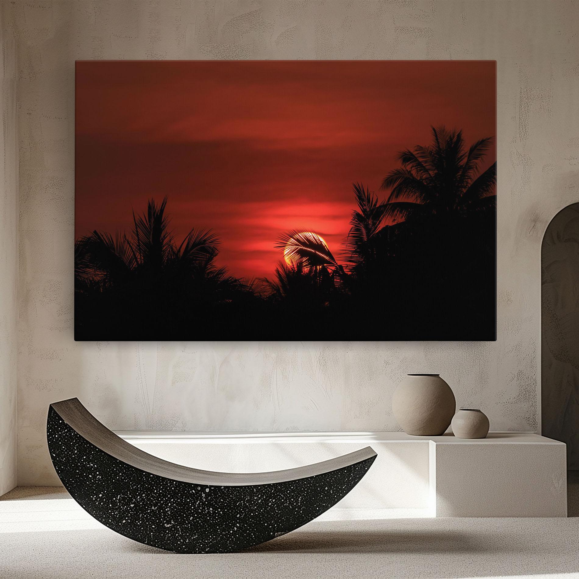 Leinwandbild Coconuts Tree Sunset mockup 8