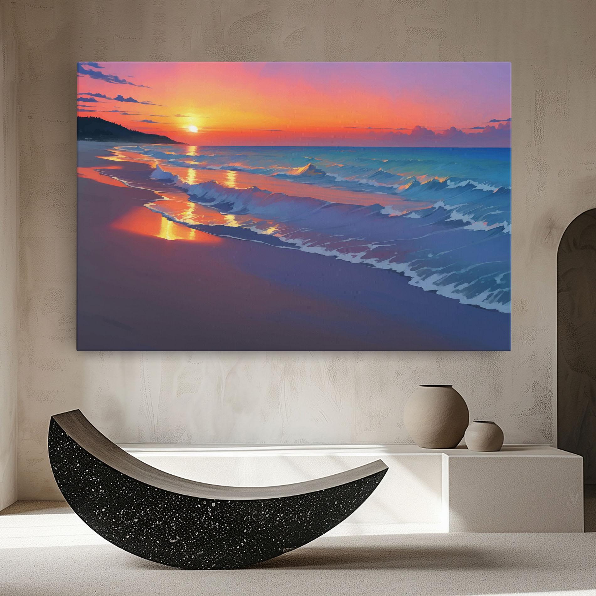 Leinwandbild Dreamy Beach Sunset mockup 8