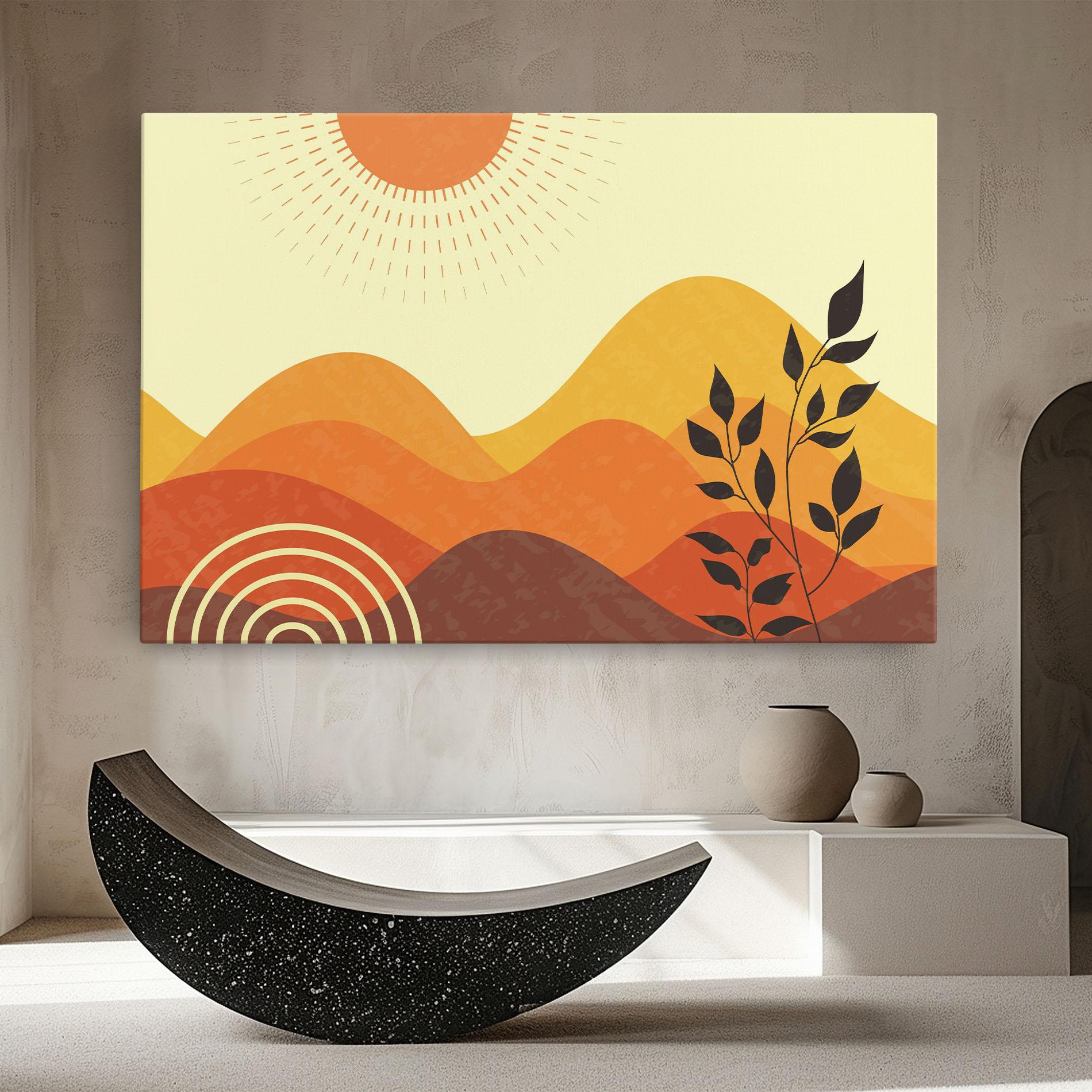 Leinwandbild Minimalist Sunset Art mockup 8