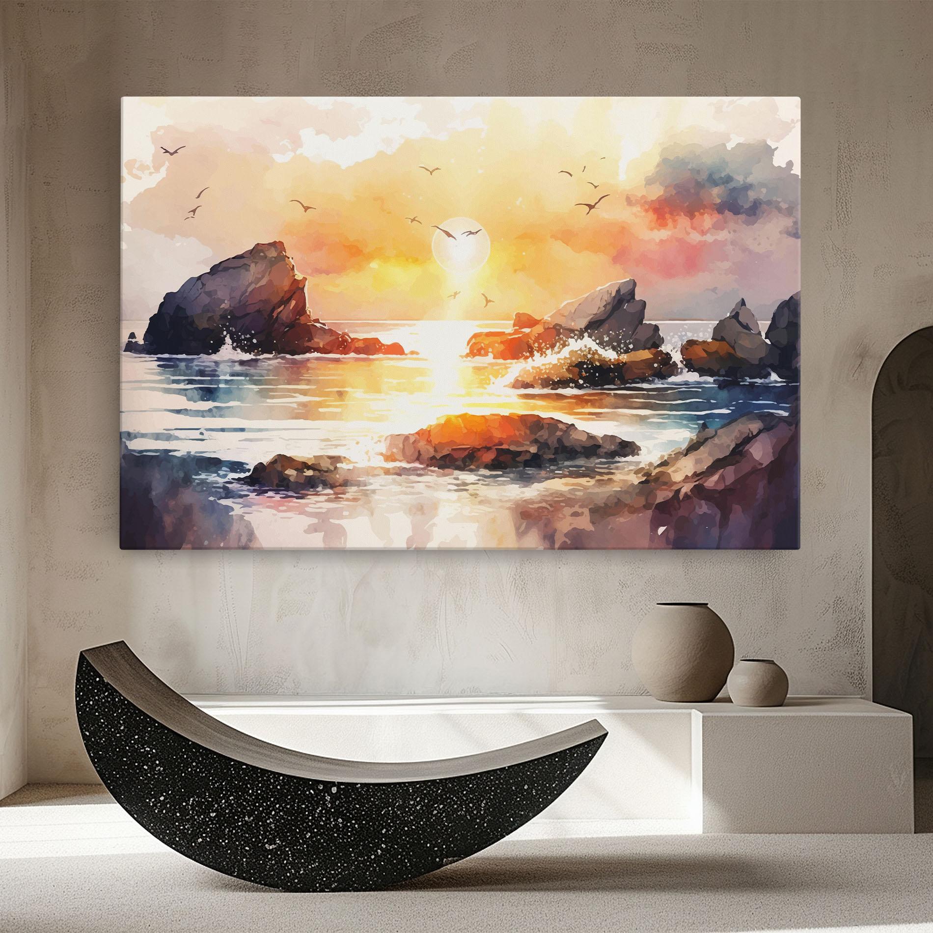 Leinwandbild Pretty Pastel Sunset mockup 8