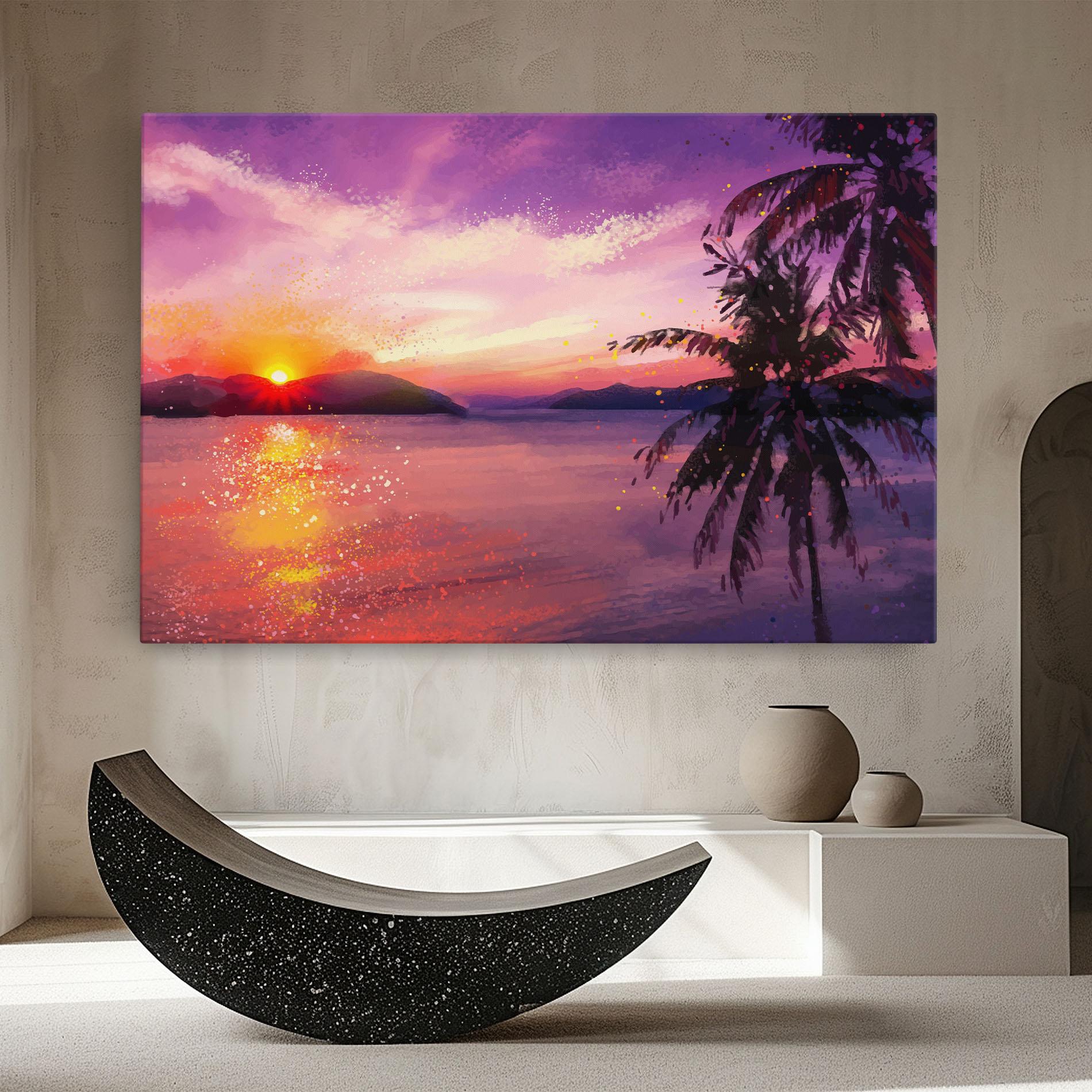 Leinwandbild Purple Sunrise Art mockup 8