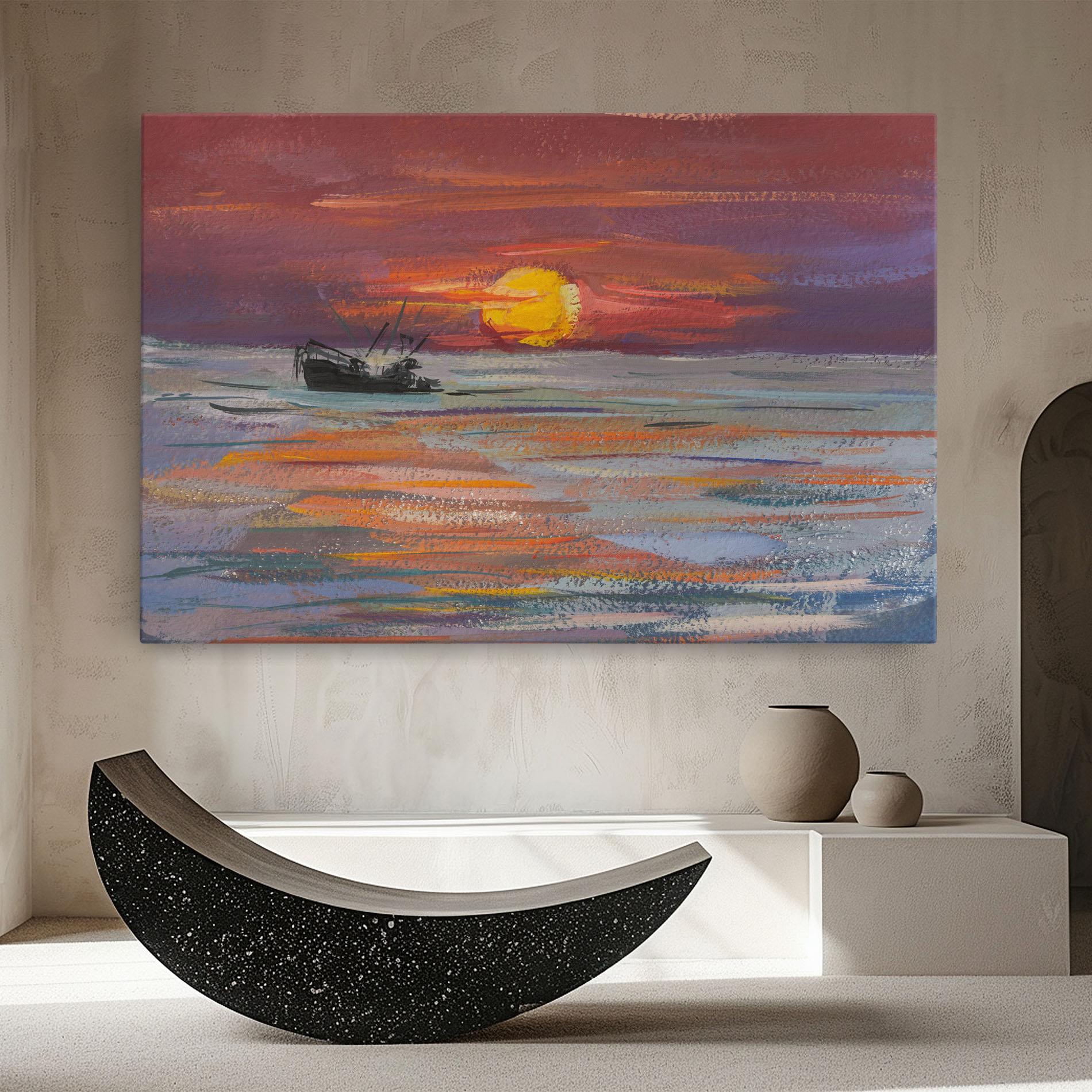 Leinwandbild Sea Ship Painting mockup 8