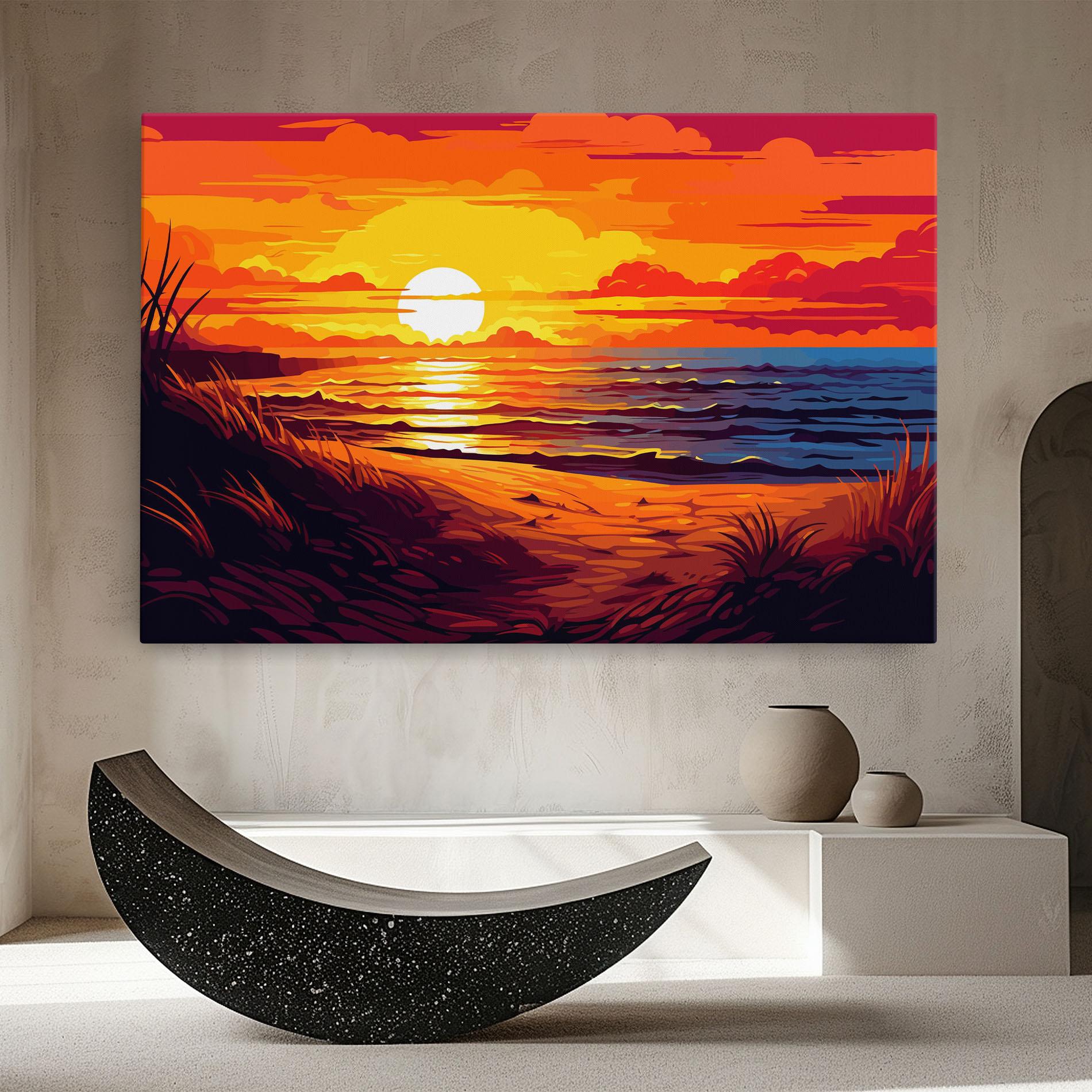 Leinwandbild Strong Orange Sunset mockup 8