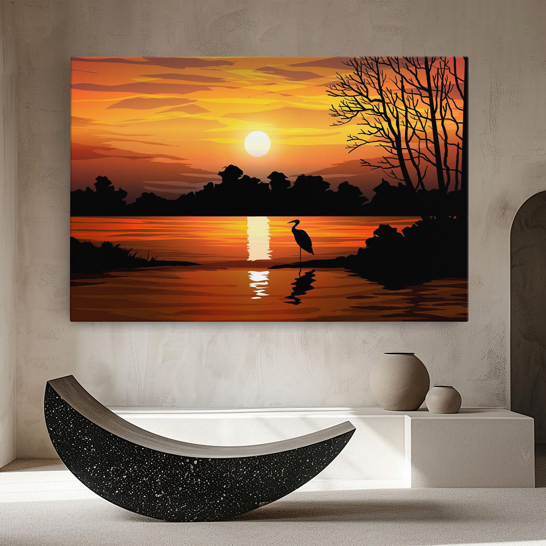 Leinwandbild Sunset Land mockup 8