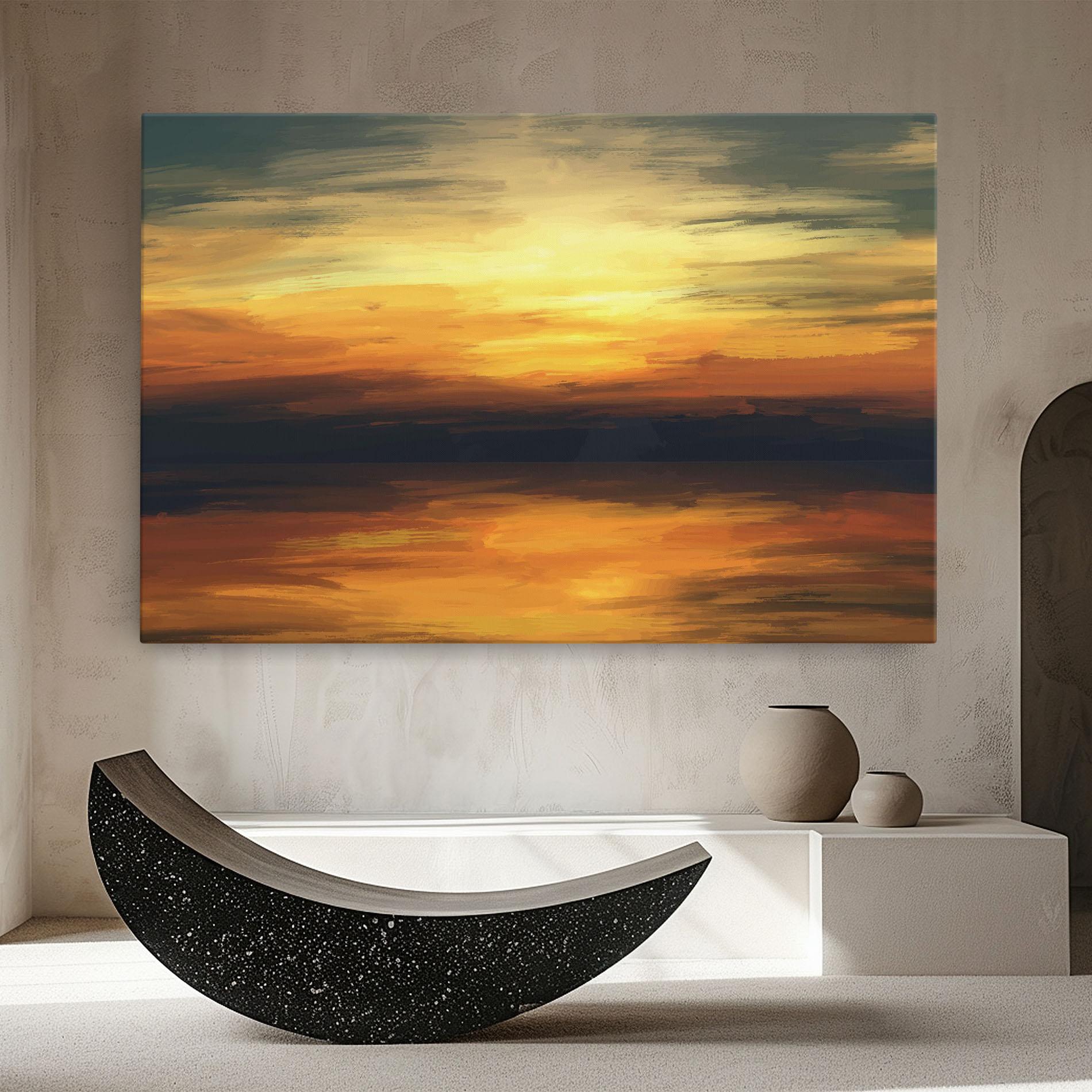 Leinwandbild Sunset Oil Paint mockup 8