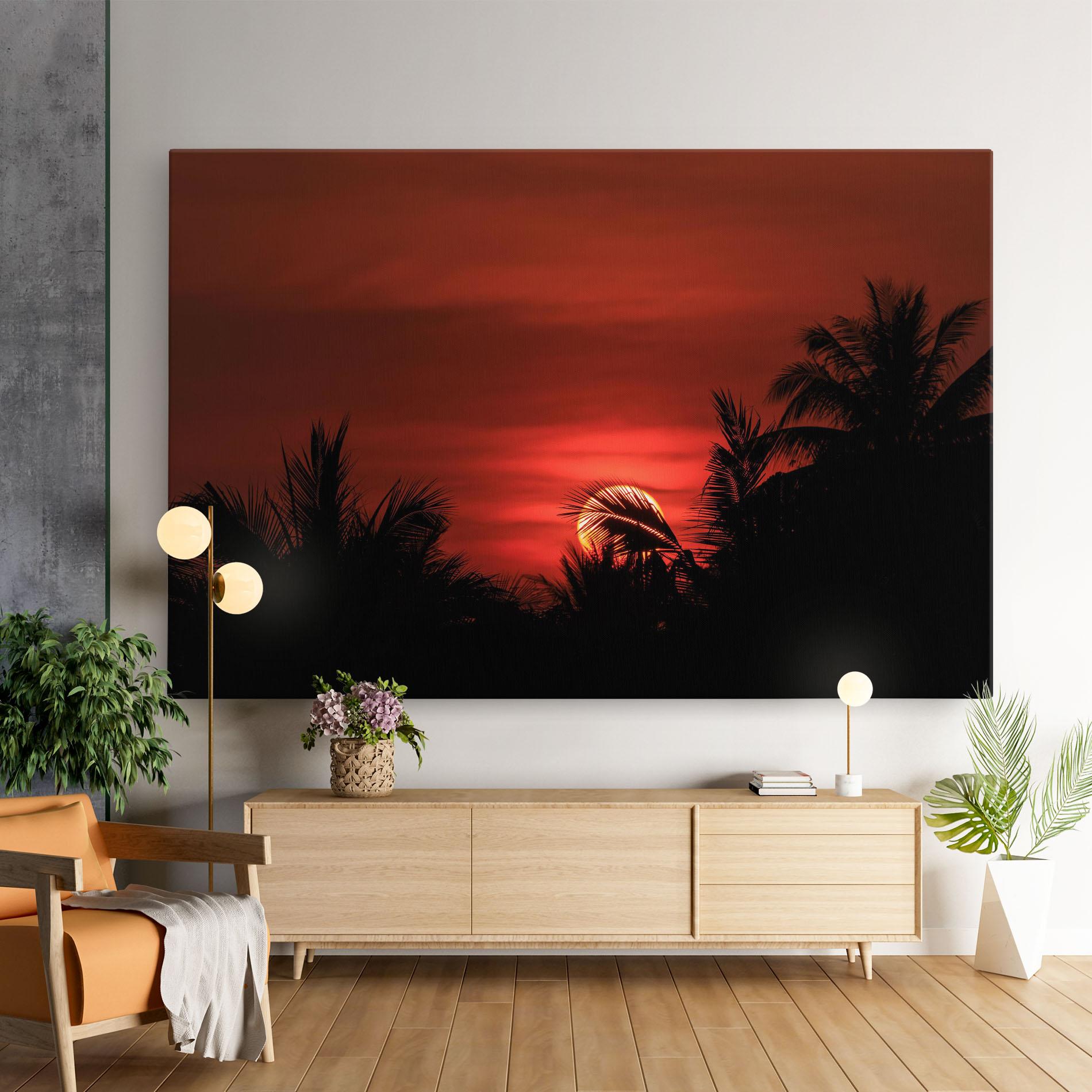 Leinwandbild Coconuts Tree Sunset mockup 9