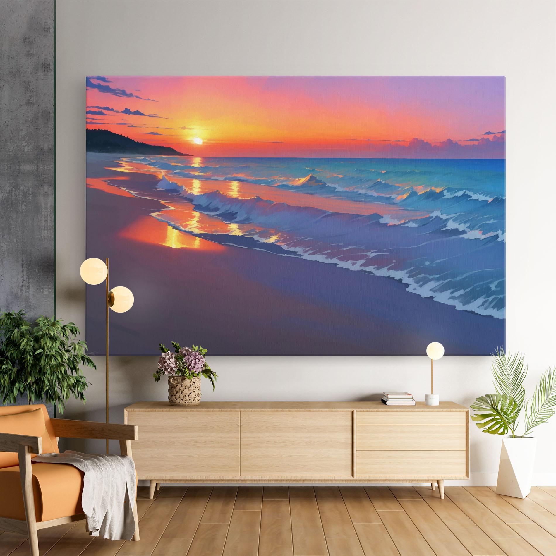 Leinwandbild Dreamy Beach Sunset mockup 9