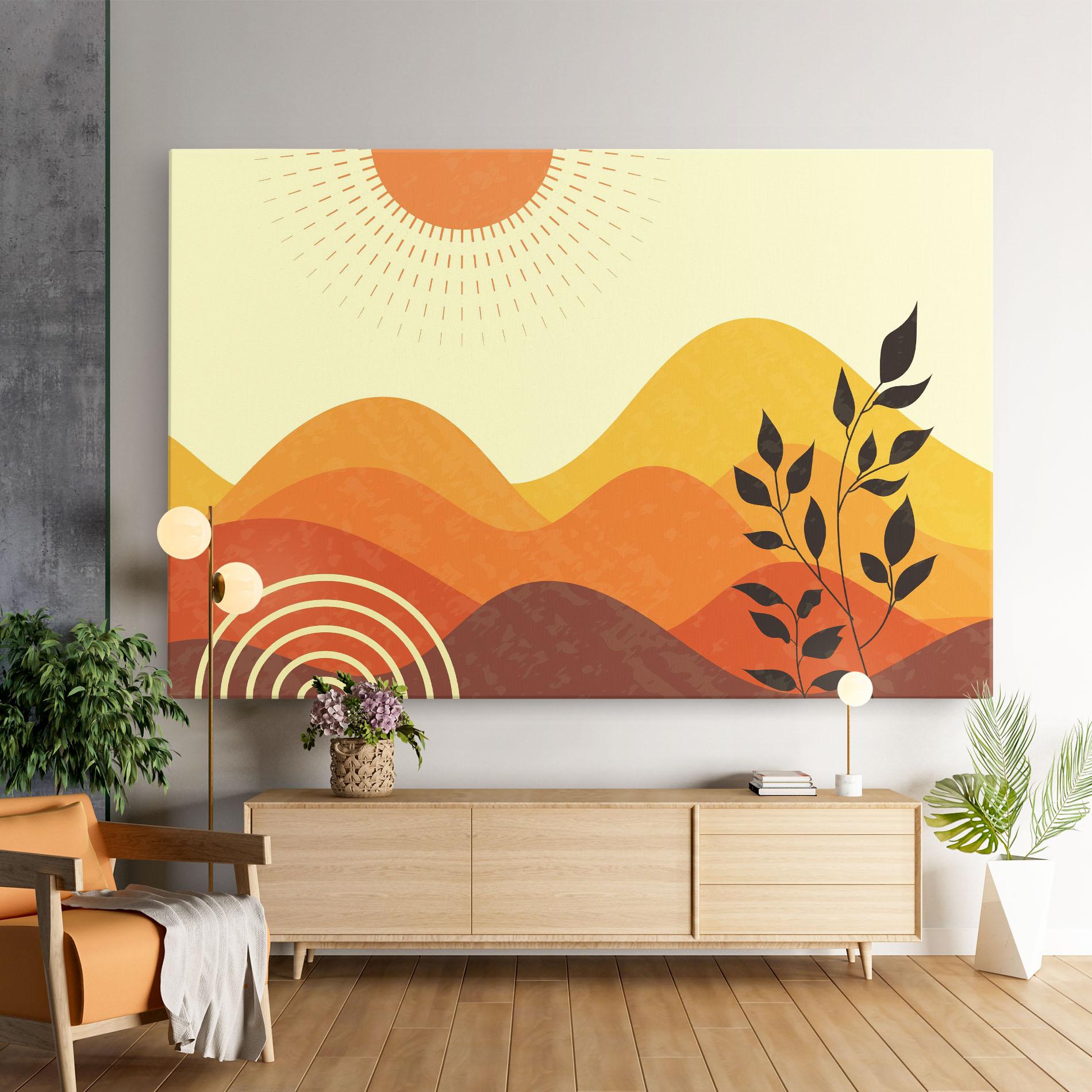Leinwandbild Minimalist Sunset Art mockup 9