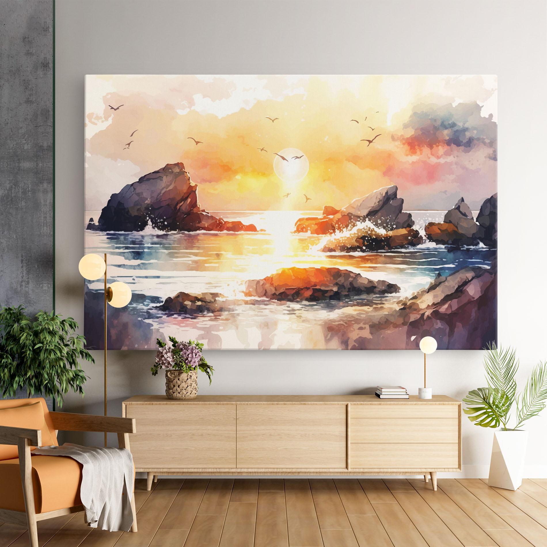 Leinwandbild Pretty Pastel Sunset mockup 9