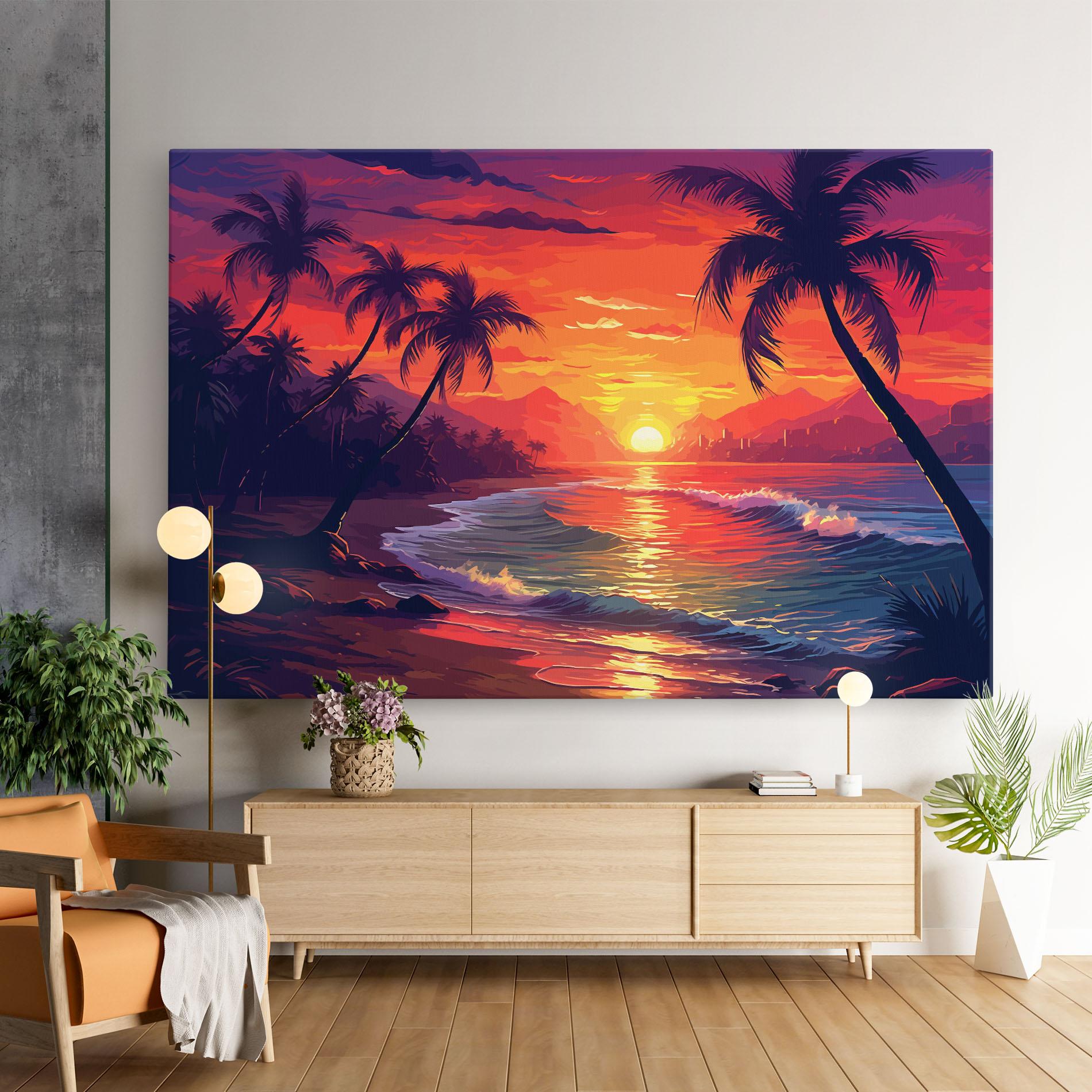 Leinwandbild Purple Orange Sunlight mockup 9