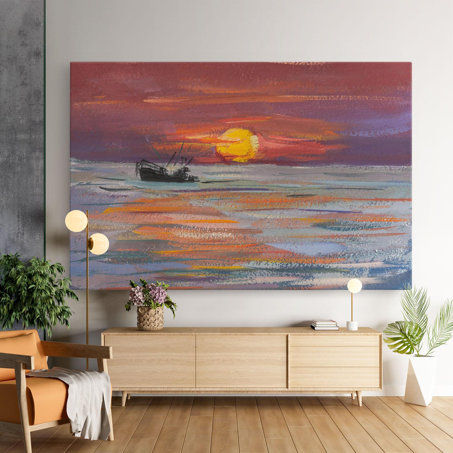 Leinwandbild Sea Ship Painting mockup 9
