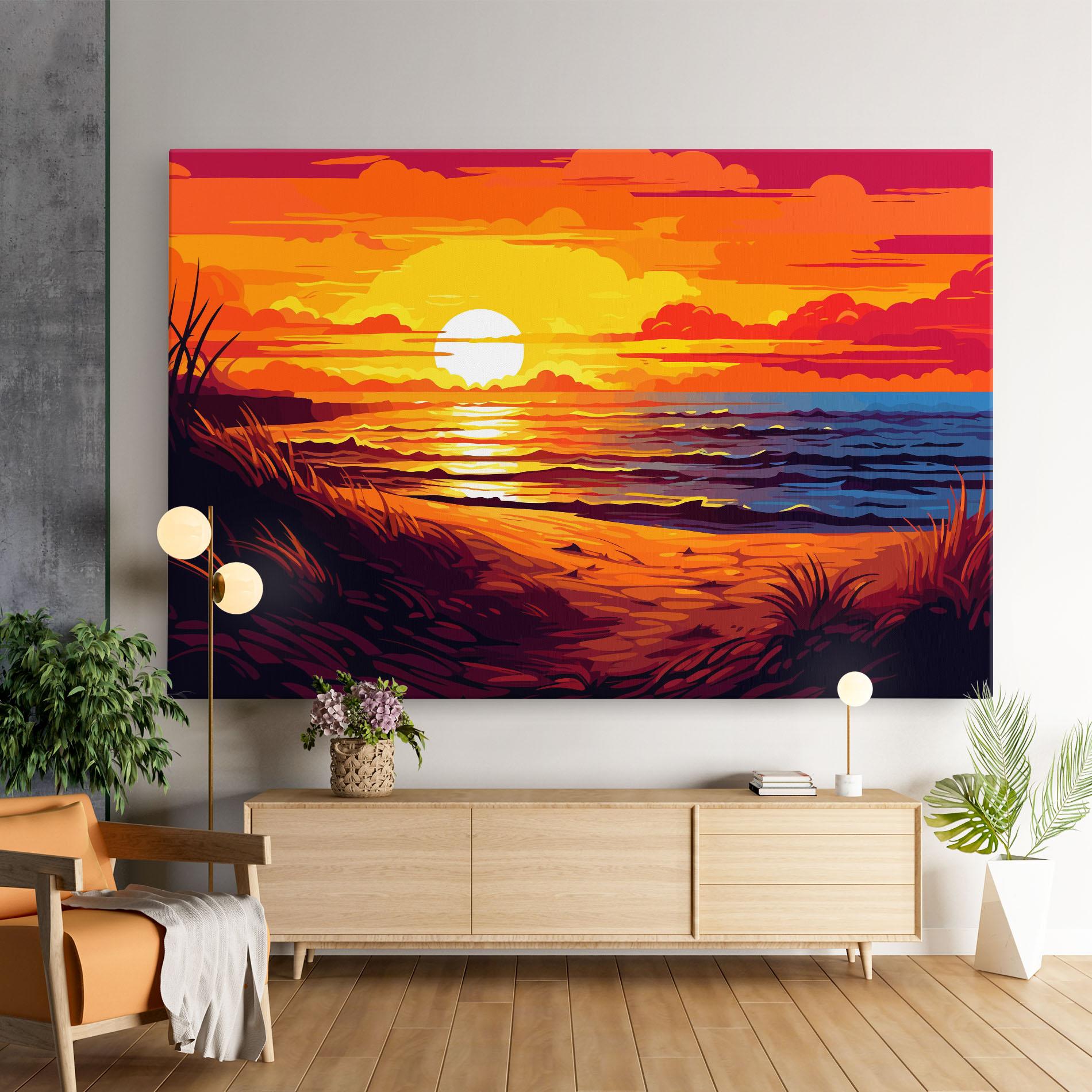 Leinwandbild Strong Orange Sunset mockup 9
