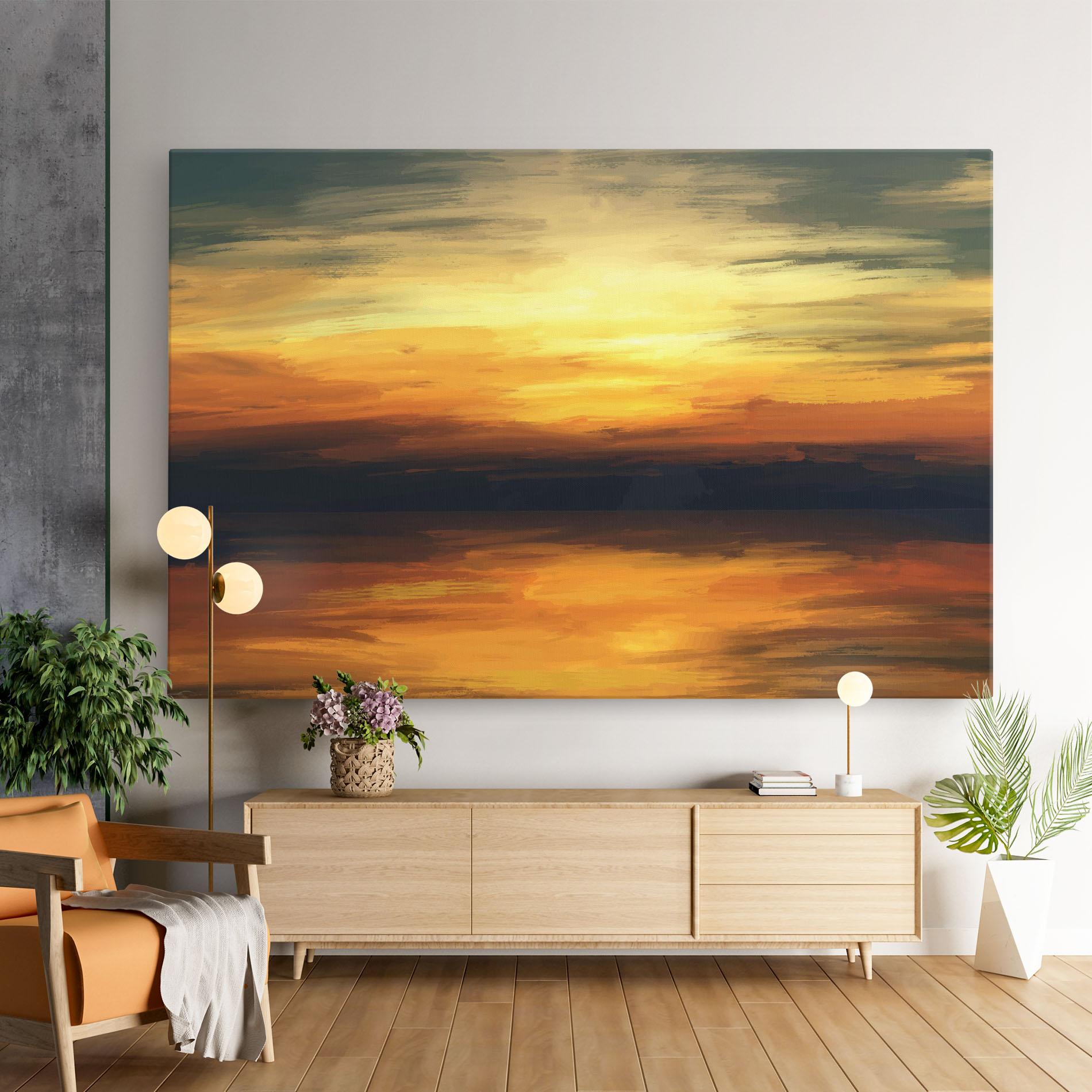 Leinwandbild Sunset Oil Paint mockup 9