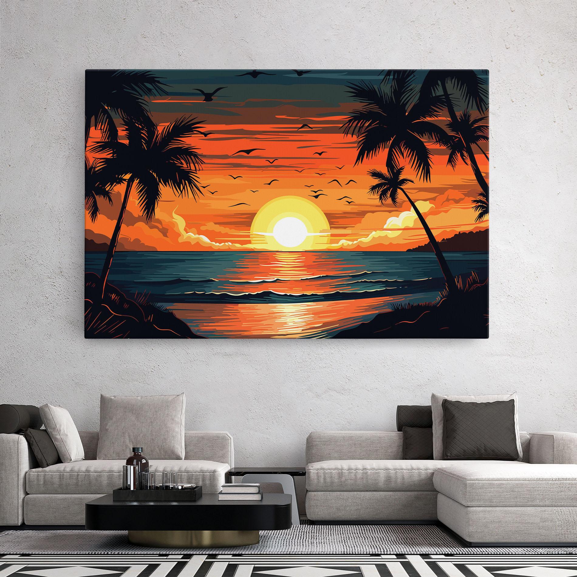 Leinwandbild Amazing Sunset View mockup 2