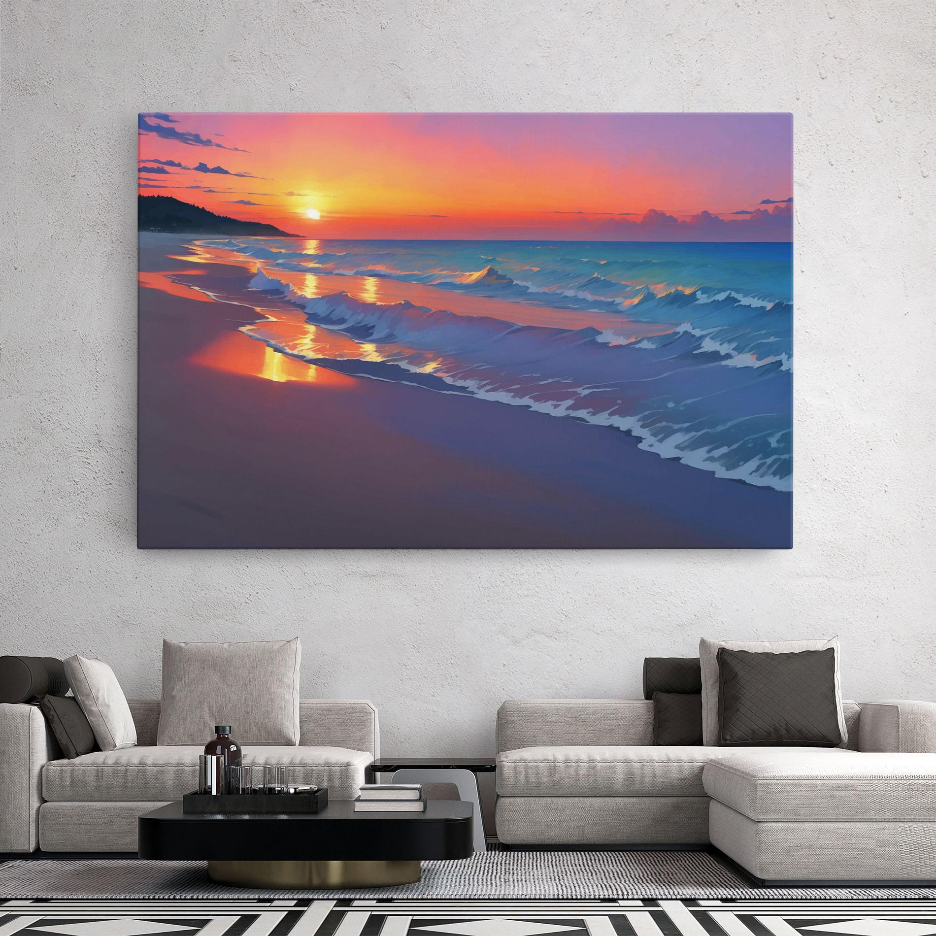 Leinwandbild Dreamy Beach Sunset mockup 2