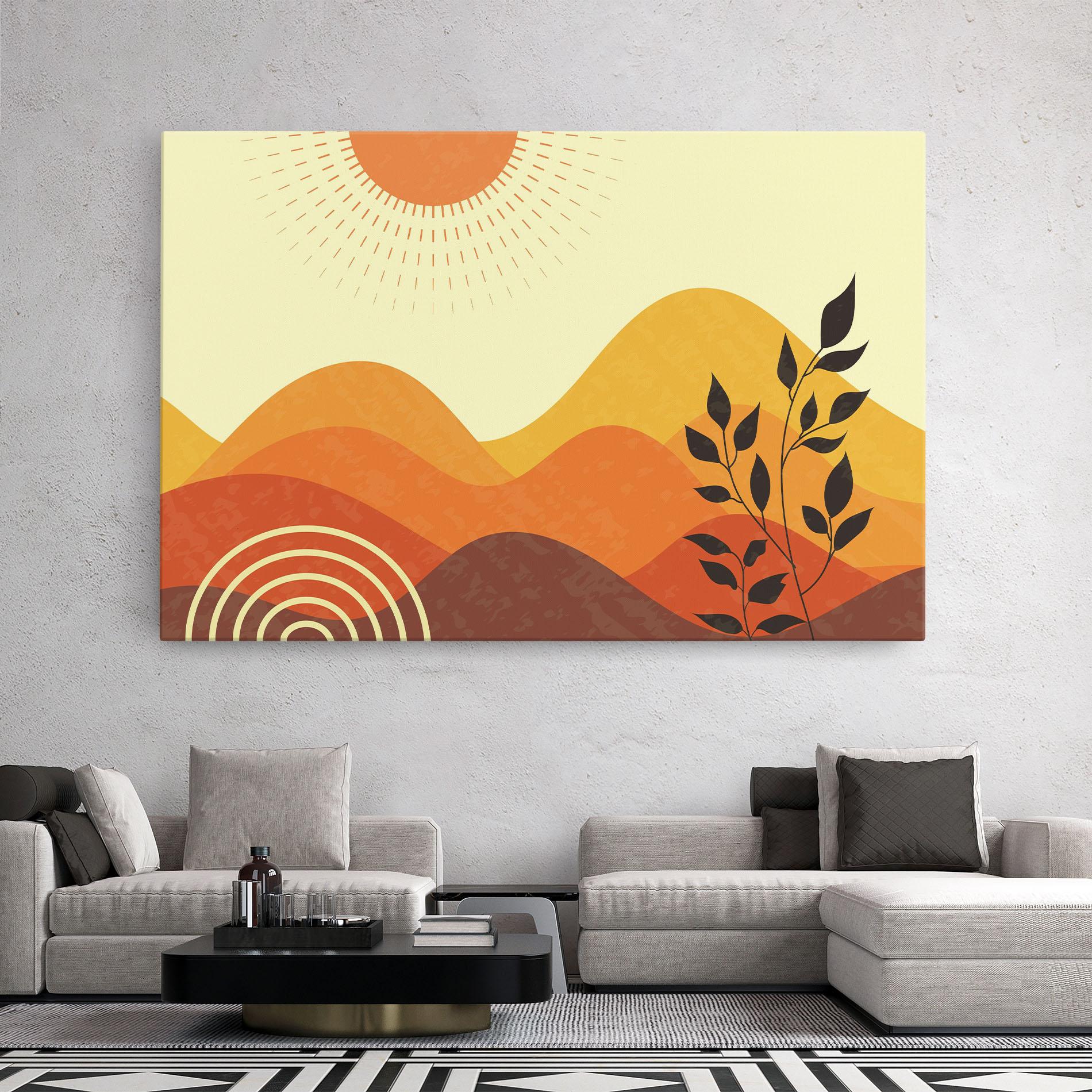 Leinwandbild Minimalist Sunset Art mockup 2