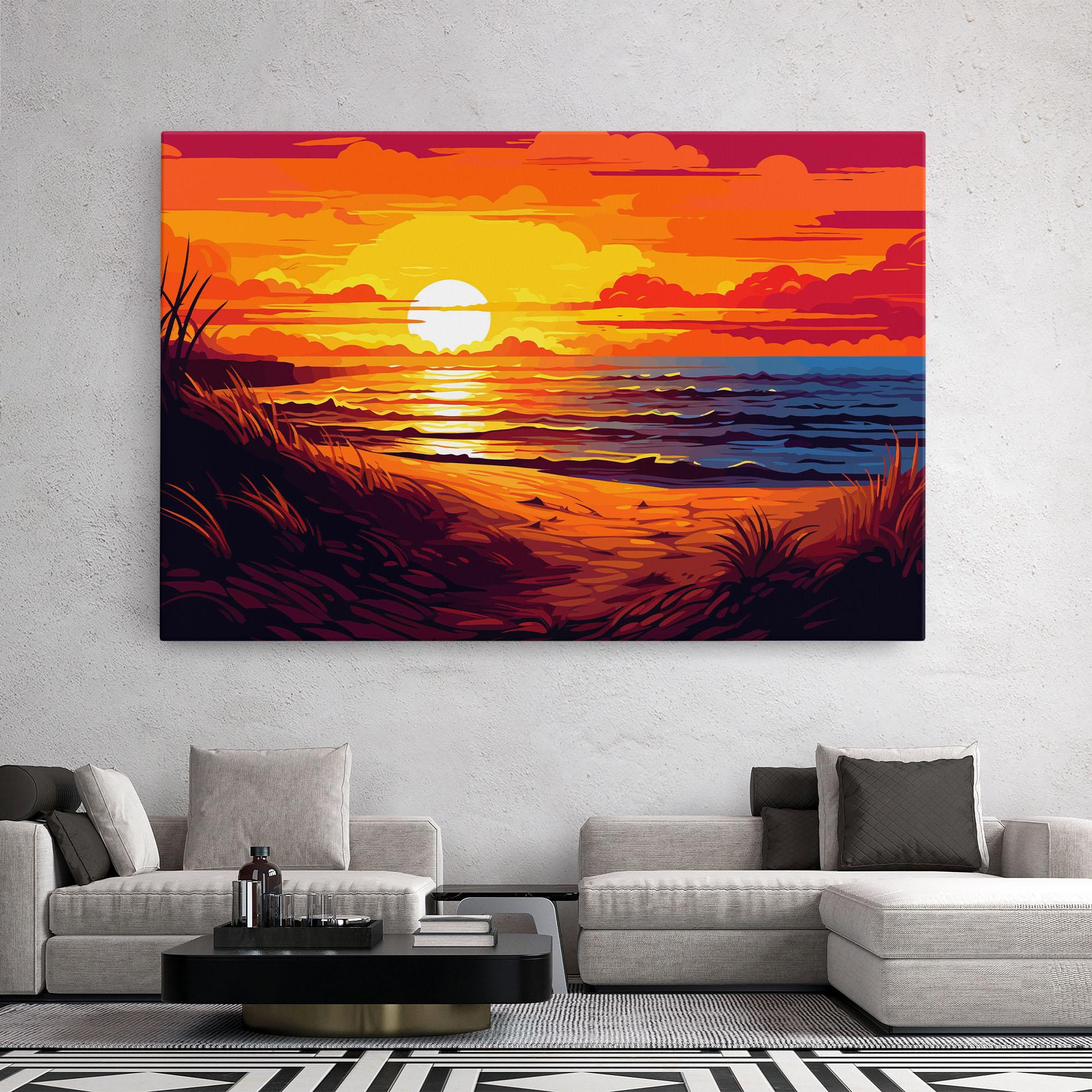 Leinwandbild Strong Orange Sunset mockup 2