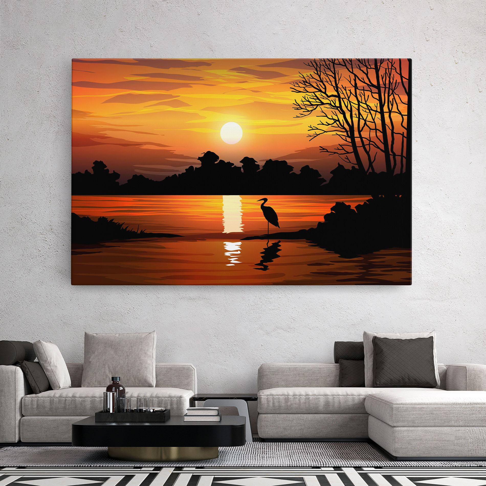 Leinwandbild Sunset Land mockup 2