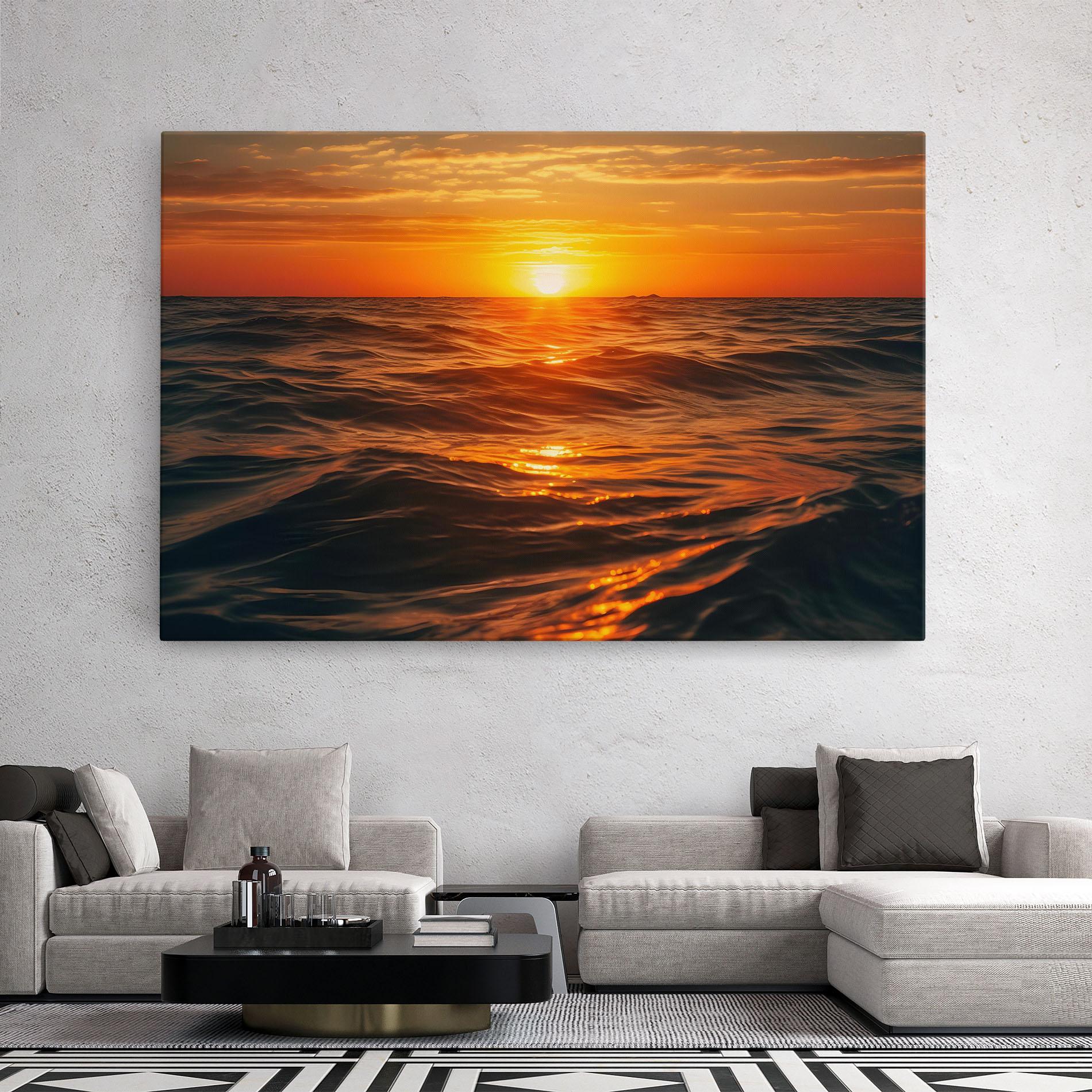 Leinwandbild Waves During Sunset mockup 2