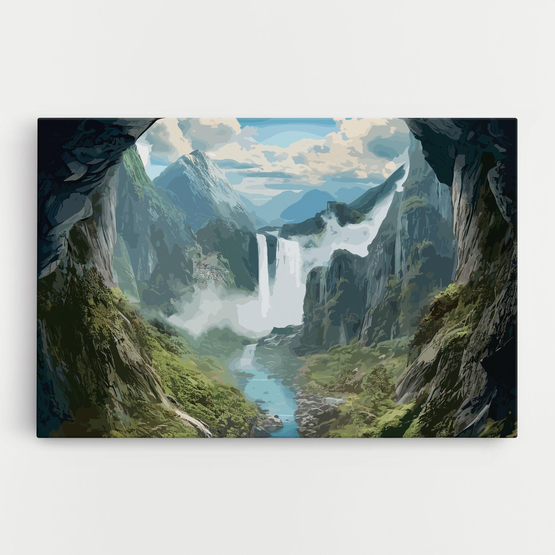 Leinwandbild Amazing Waterfall mockup 0