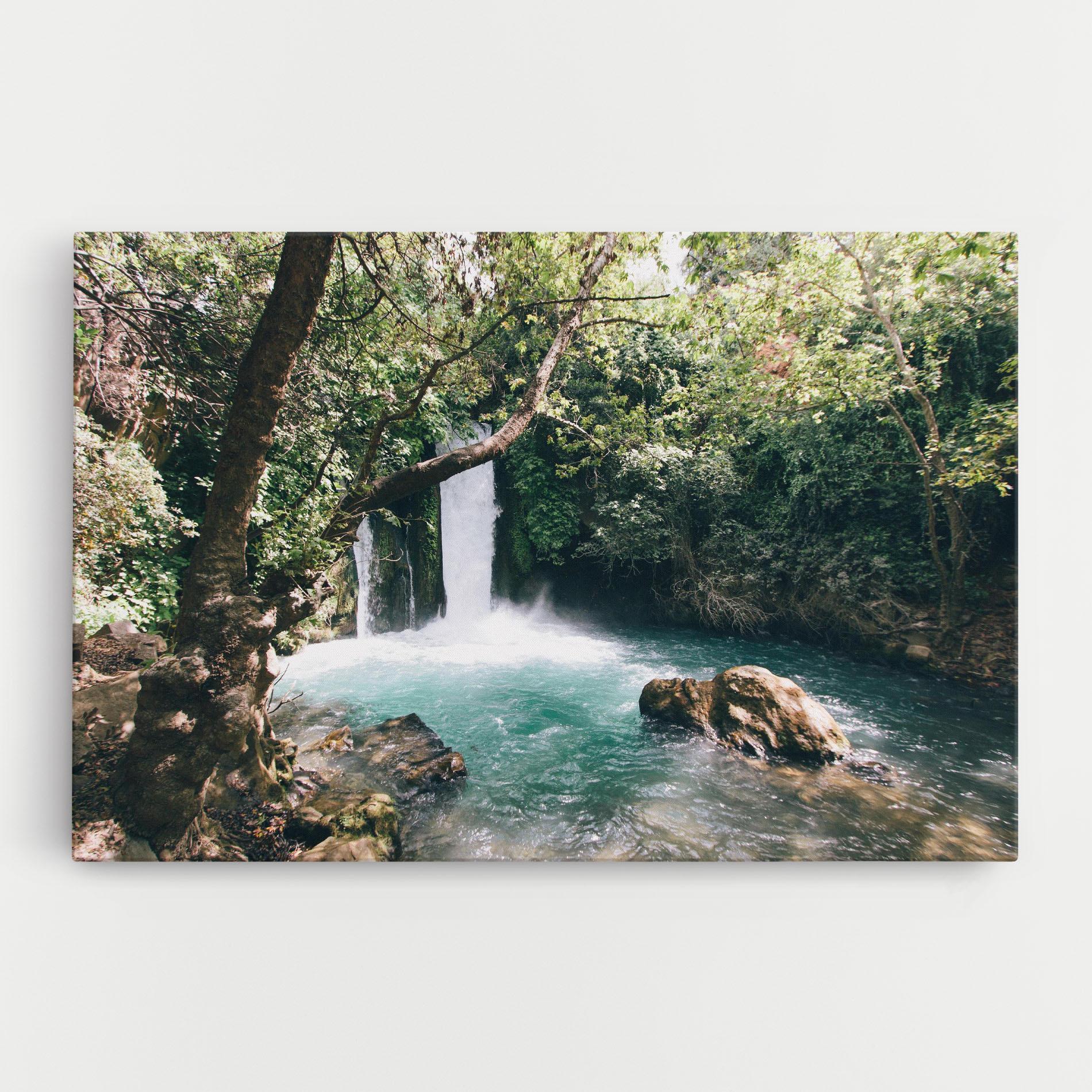 Leinwandbild Beautiful Blue Waterfall mockup 0