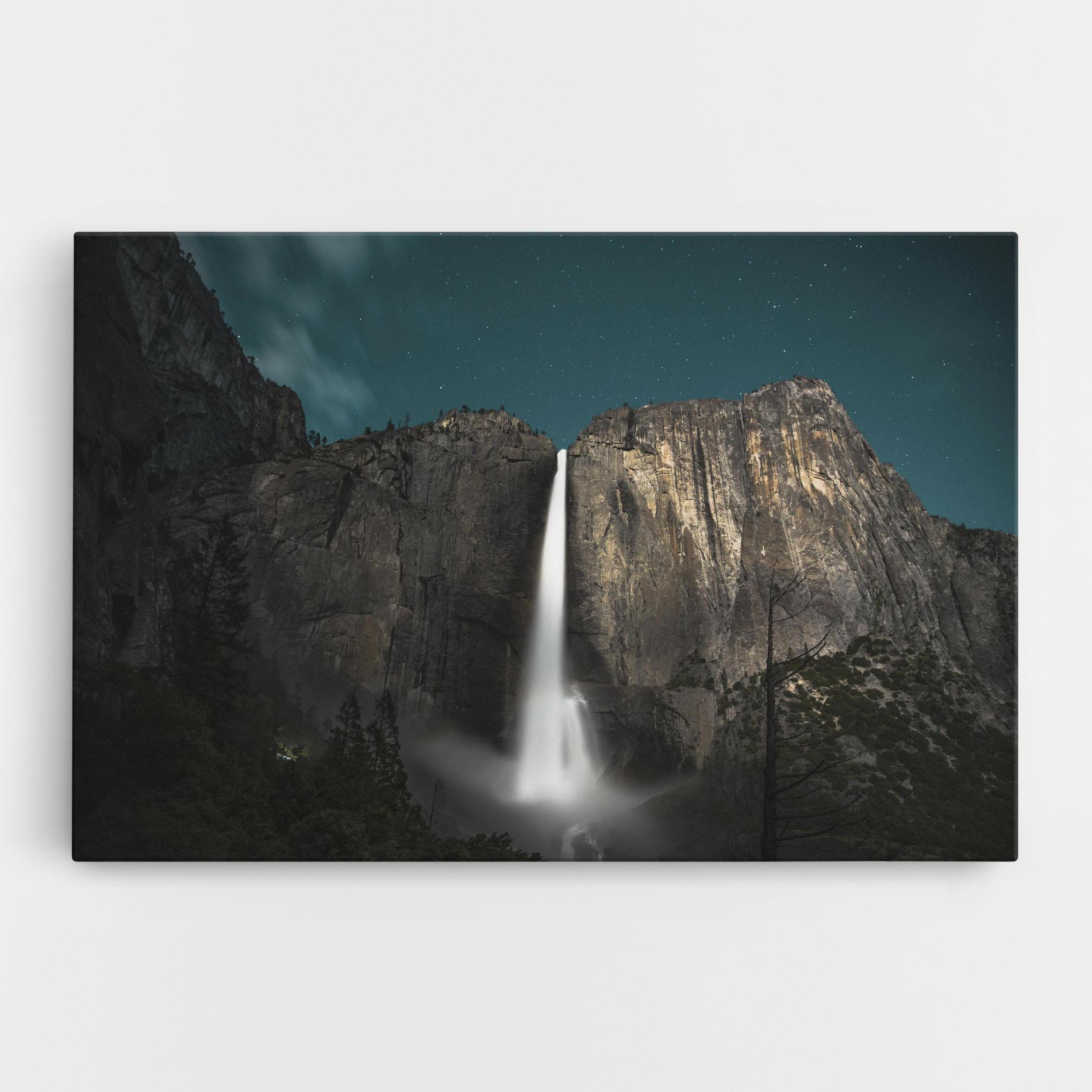 Leinwandbild Dark Blue Sky Waterfall mockup 0