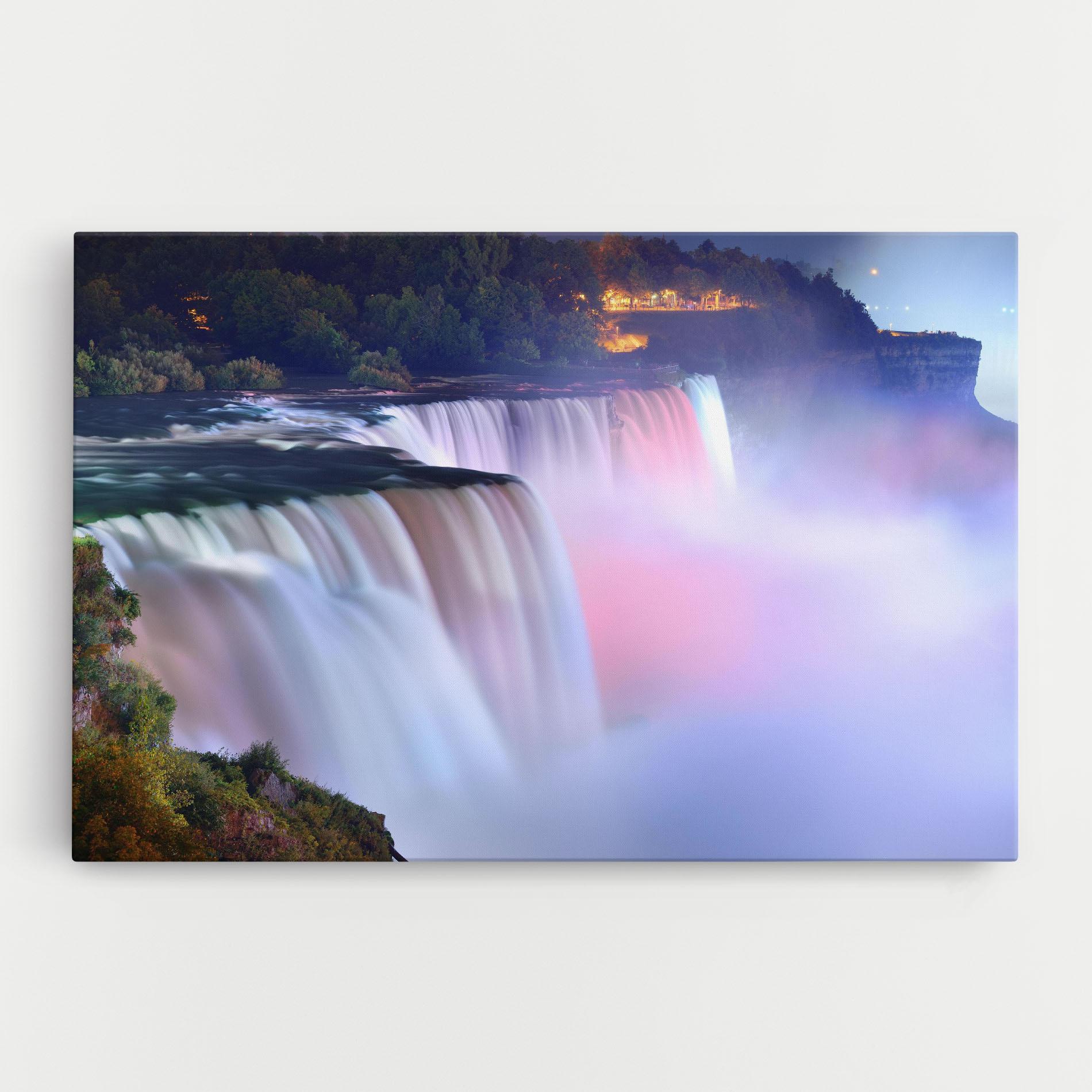 Leinwandbild Dreamy Purple Waterfall mockup 0