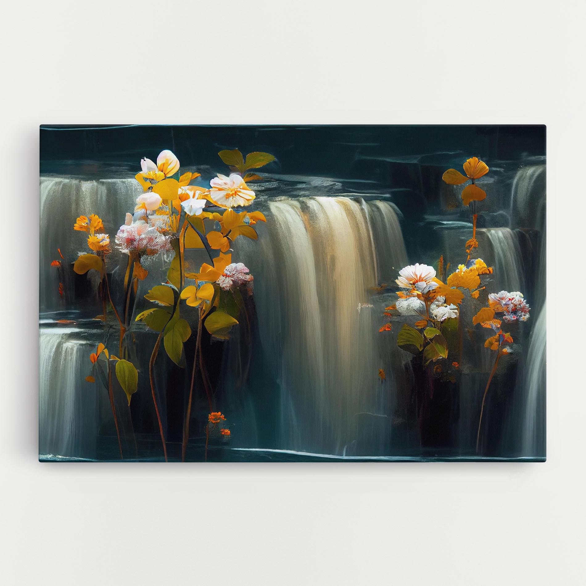 Leinwandbild Flowers Waterfall mockup 0