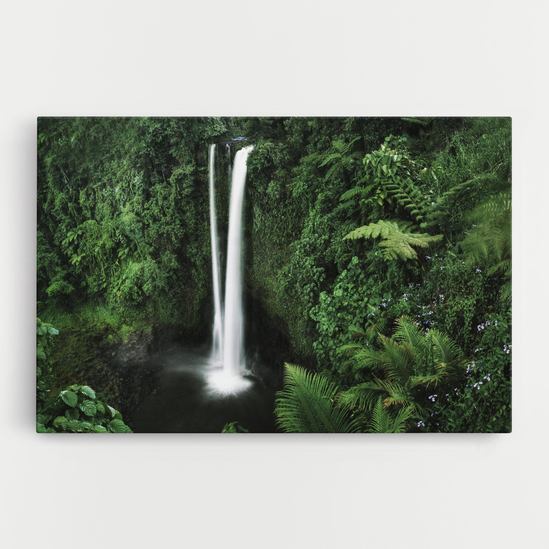Leinwandbild Green Nature Waterfall mockup 0