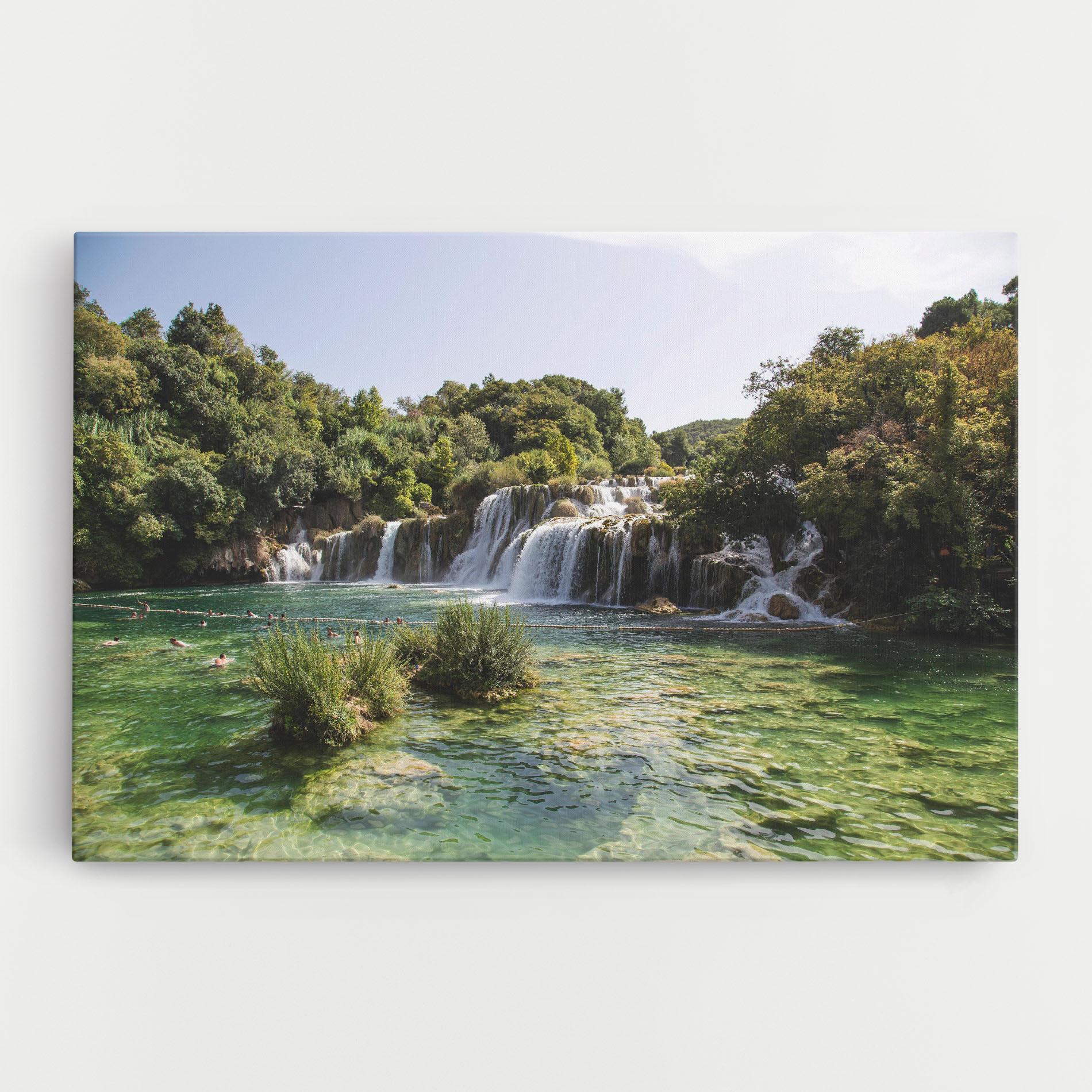 Leinwandbild Green Waterfall mockup 0