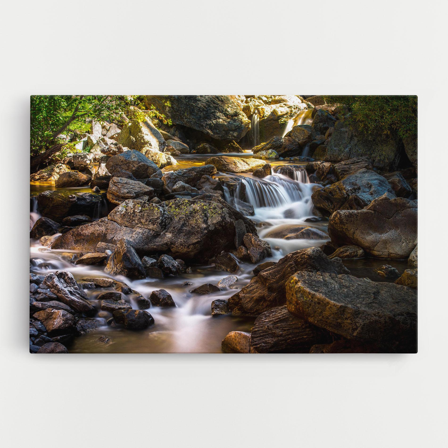 Leinwandbild Nature Rocks Waterfall mockup 0