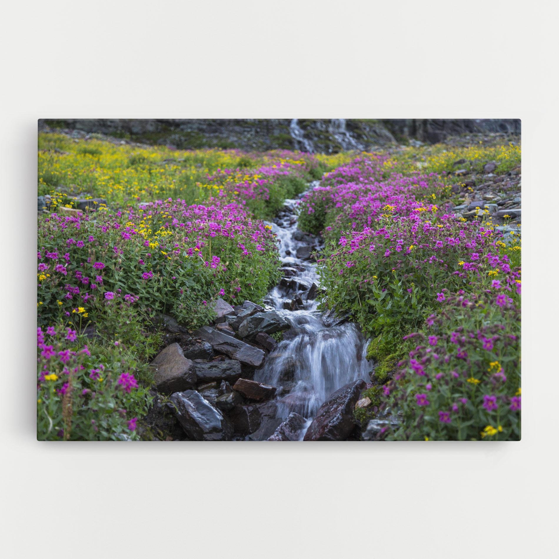 Leinwandbild Purple Field Waterfall mockup 0