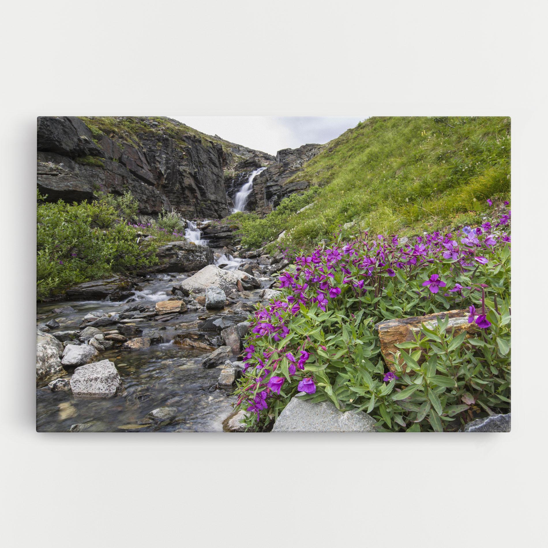 Leinwandbild Purple Flowers Waterfall mockup 0