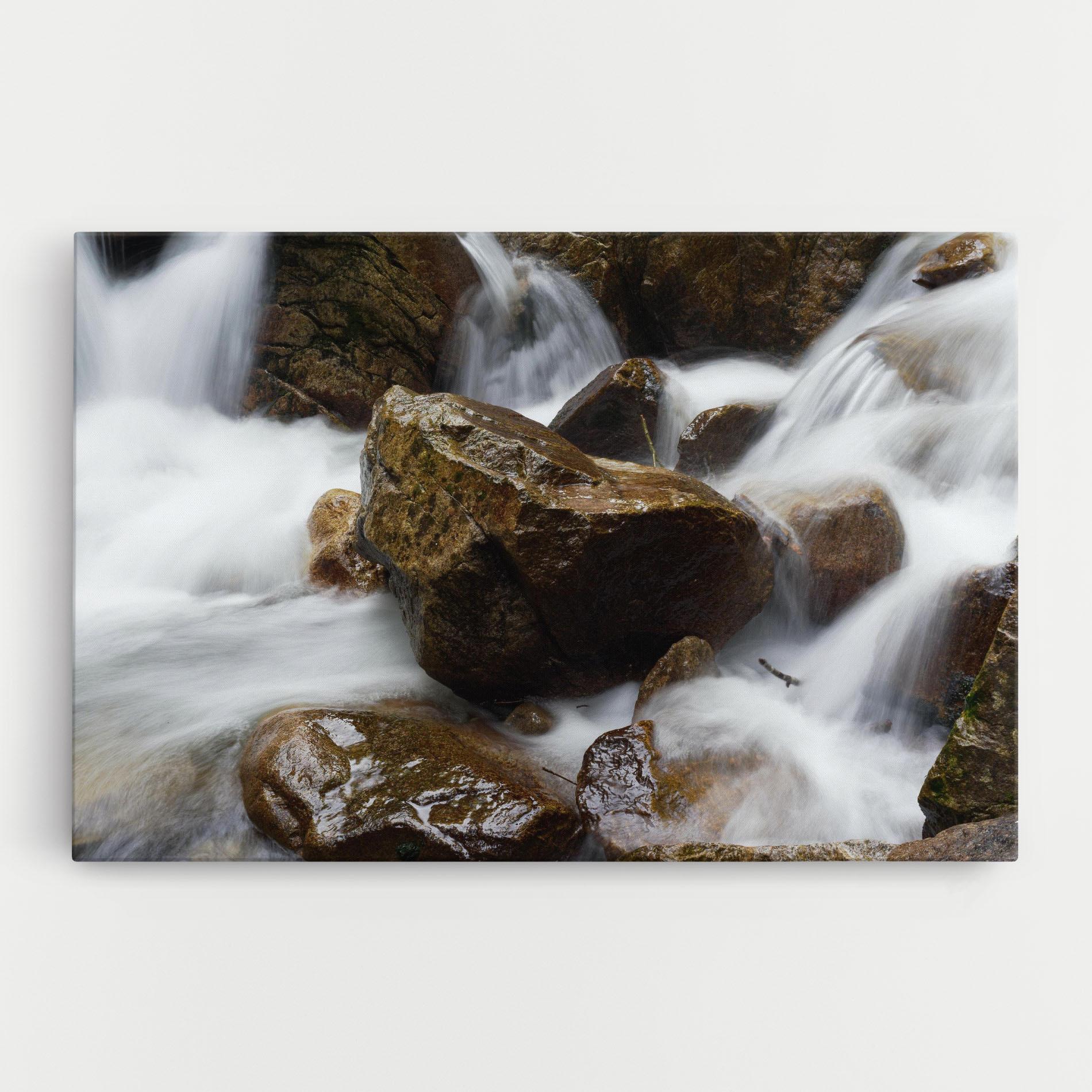 Leinwandbild Shiny Rocks Waterfall mockup 0
