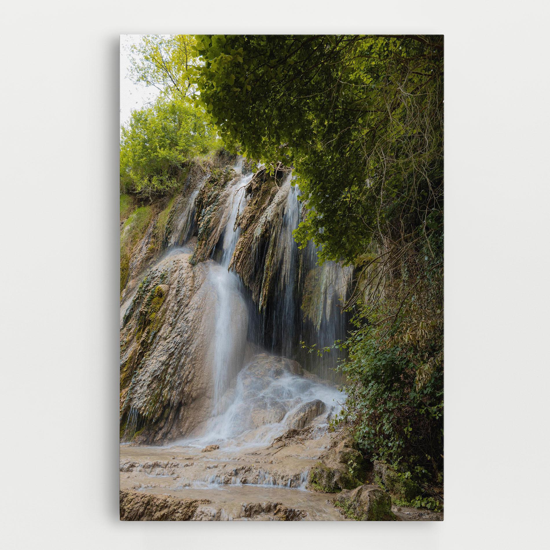 Leinwandbild Forest Waterfall View mockup 0