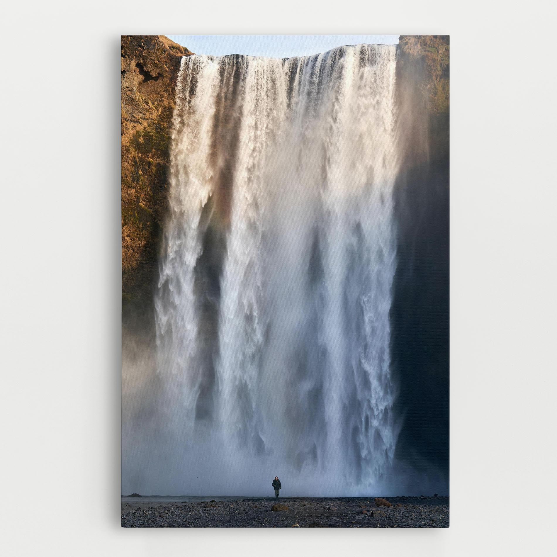 Leinwandbild Small Man Waterfall mockup 0