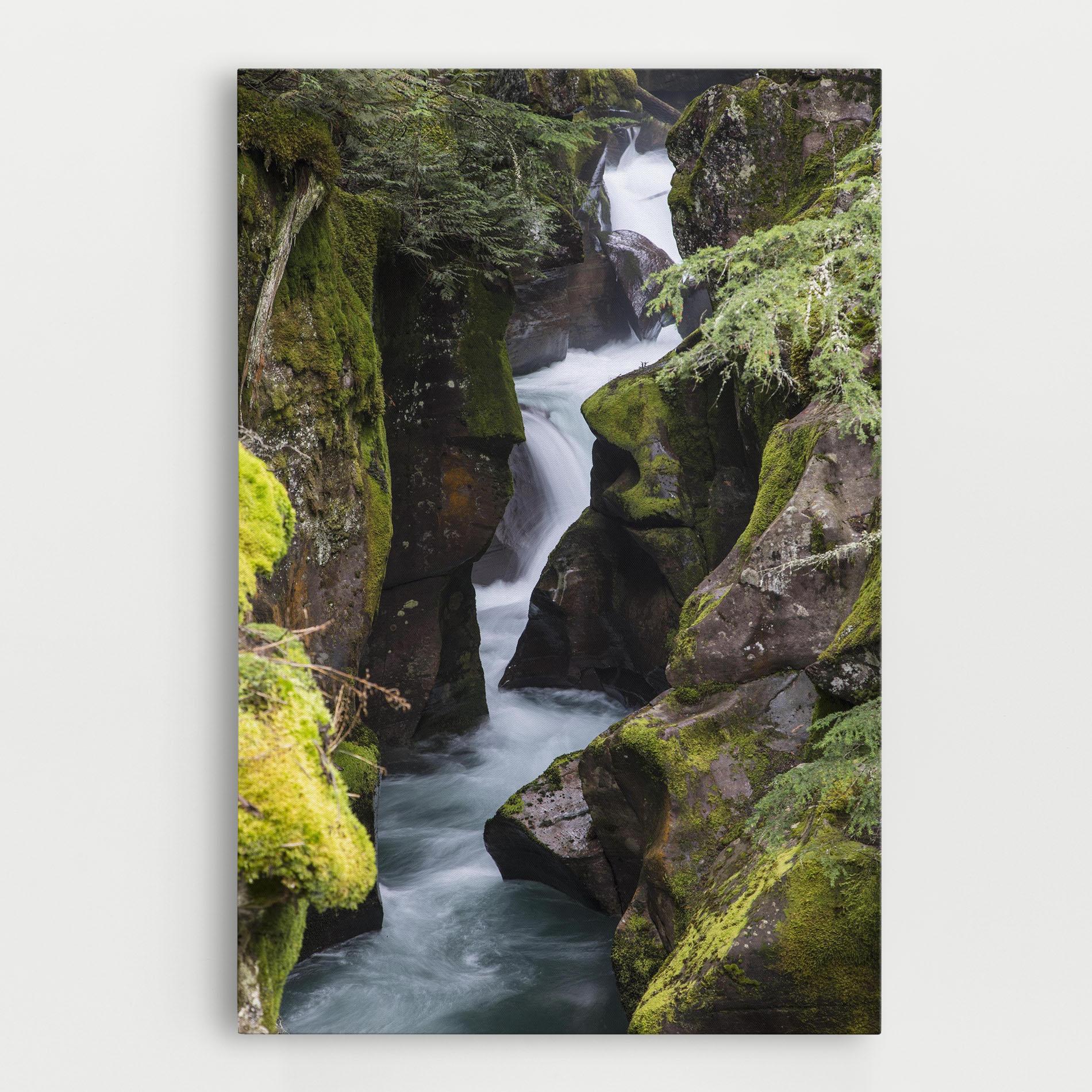 Leinwandbild Water Falling Forest mockup 0