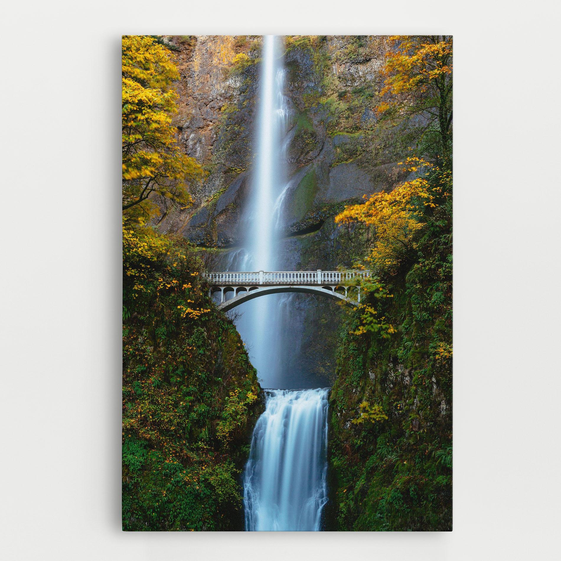 Leinwandbild Yellow Leaves Bridge mockup 0