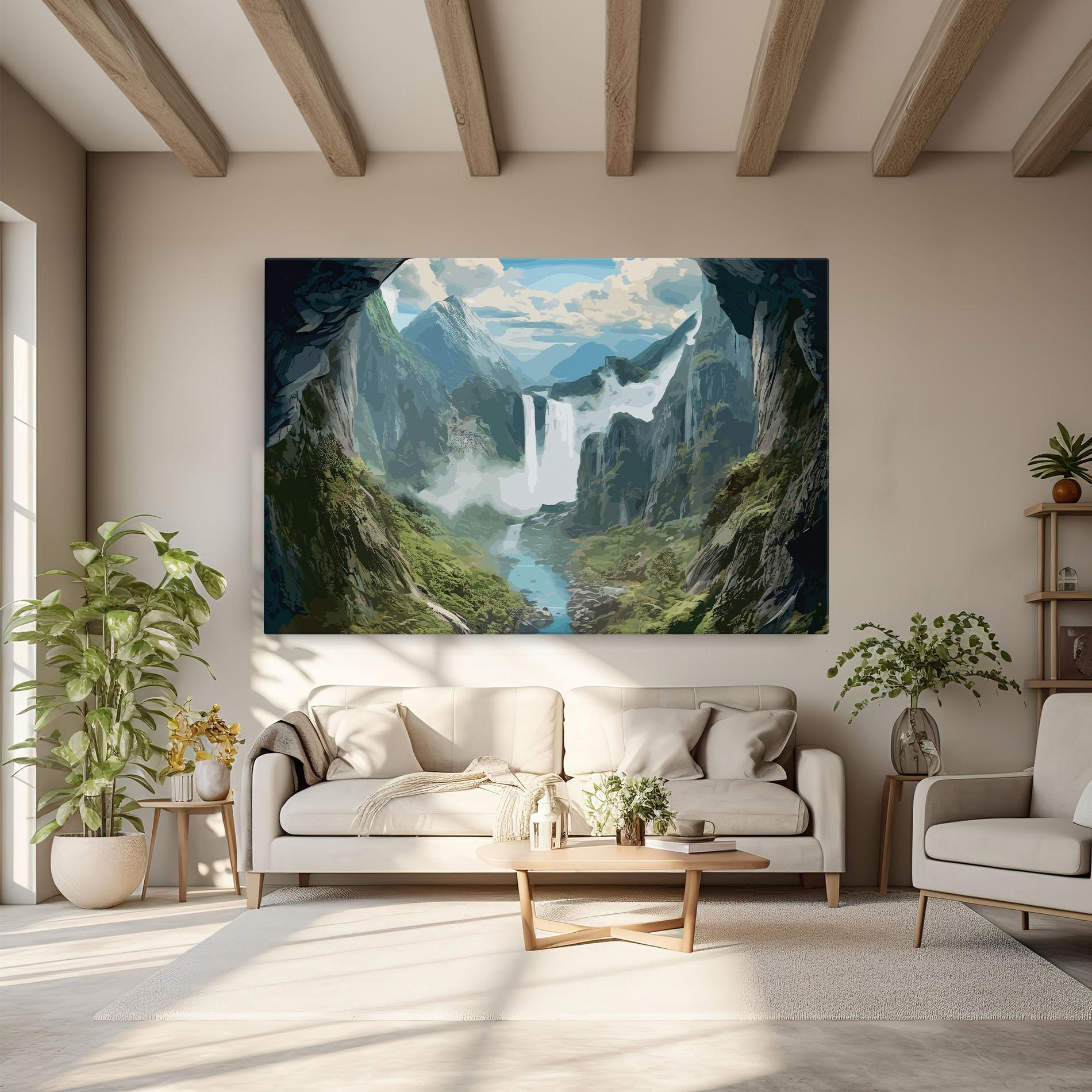 Leinwandbild Amazing Waterfall mockup 6