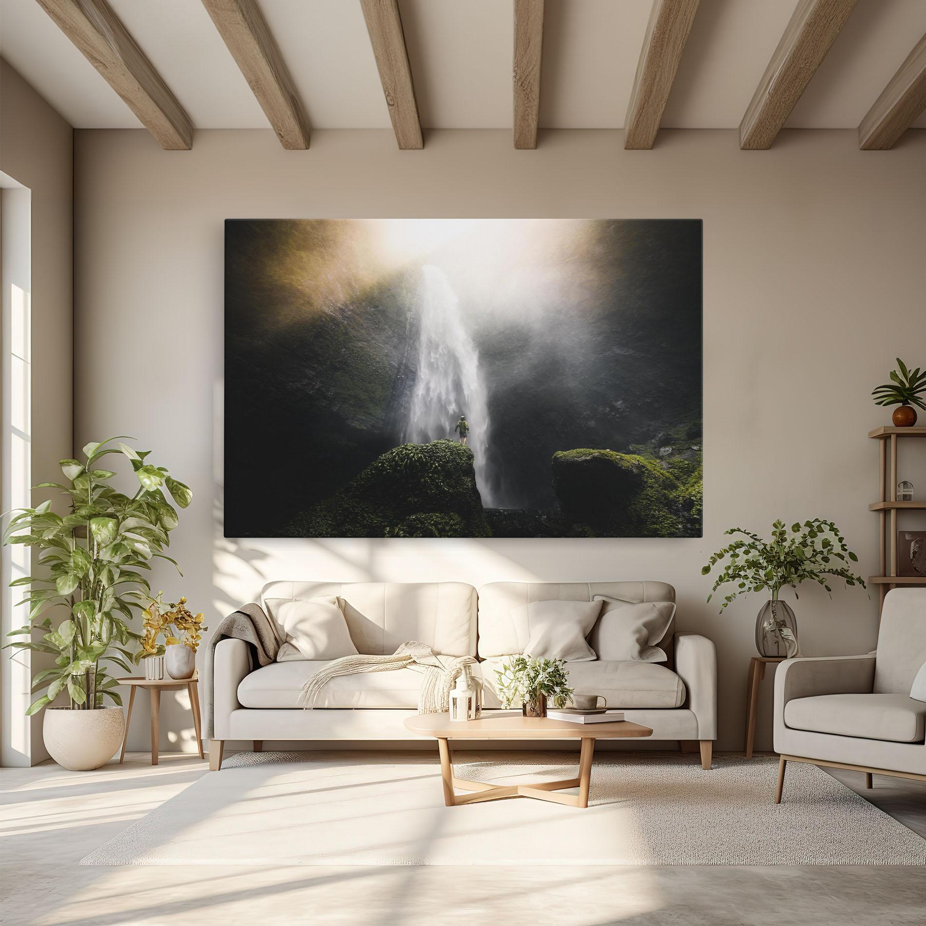 Leinwandbild Green Man Waterfall mockup 6