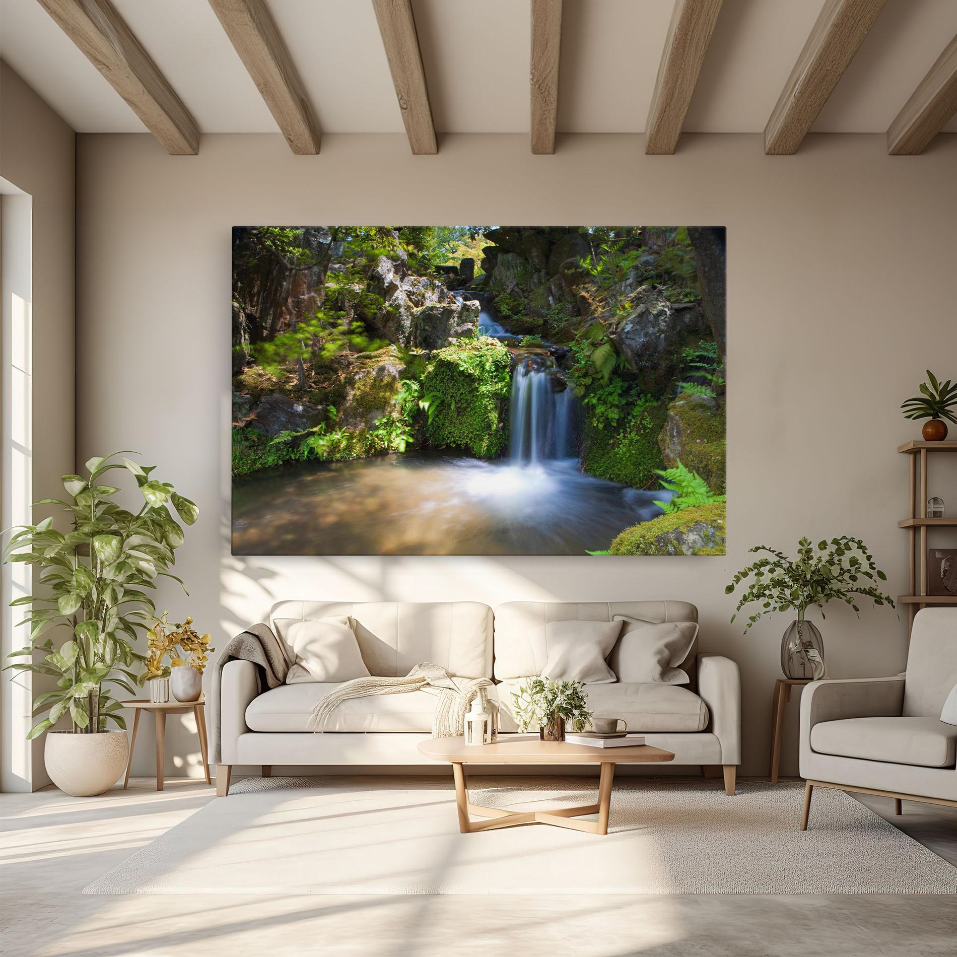 Leinwandbild Jungle View Waterfall mockup 6