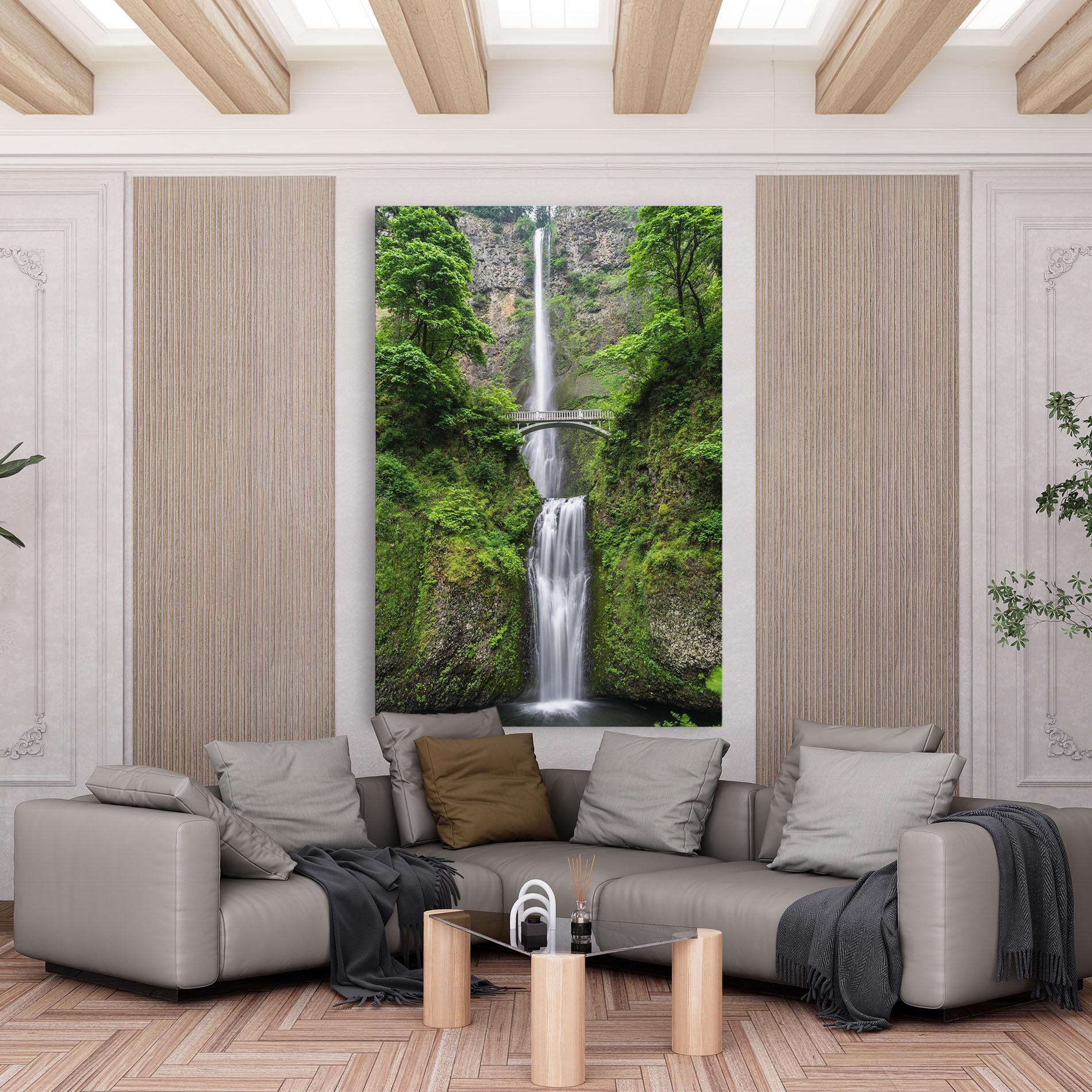 Leinwandbild Green Leaves Bridge View mockup 6