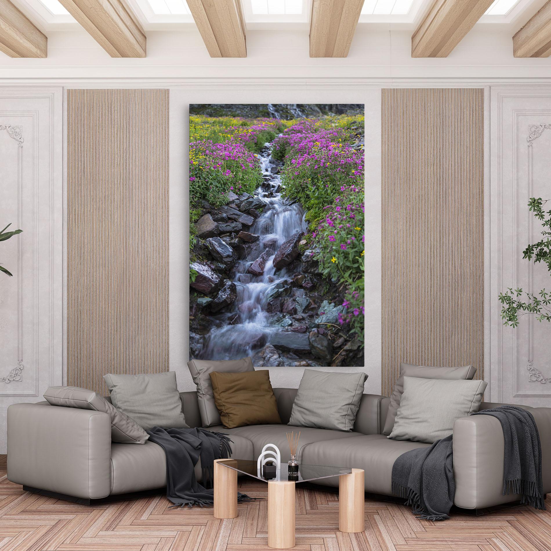 Leinwandbild Water Falling Field mockup 6